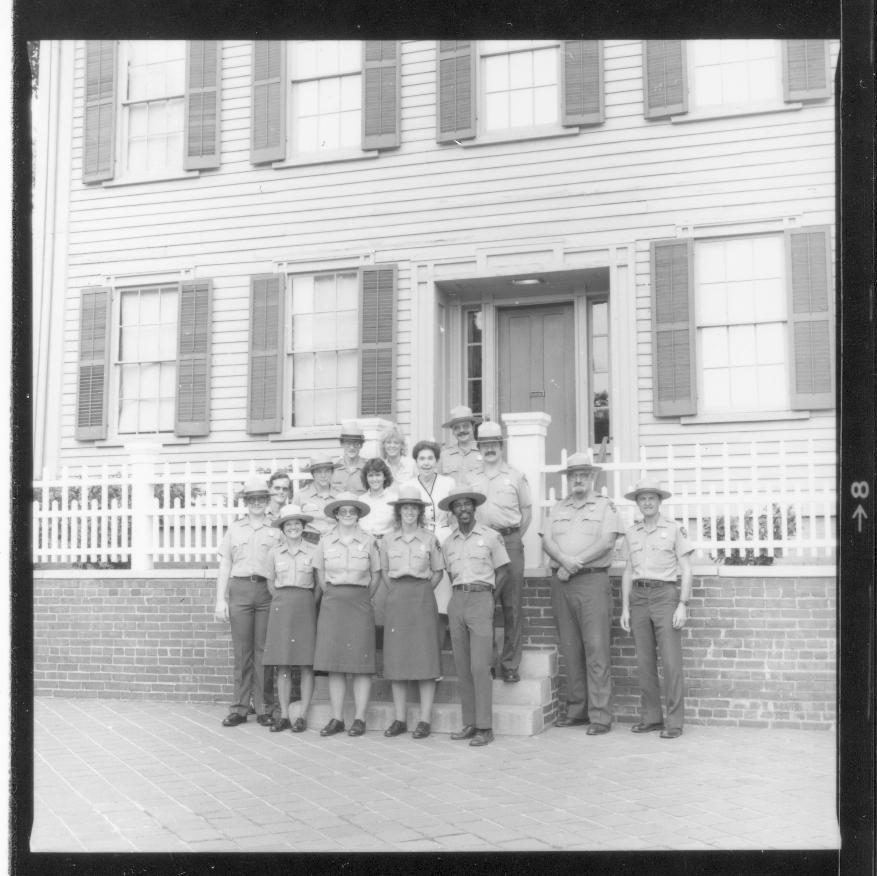 Interpretation Staff photo in front of the Lincoln Home. Looking east. staff, Interpretation, Lincoln Home