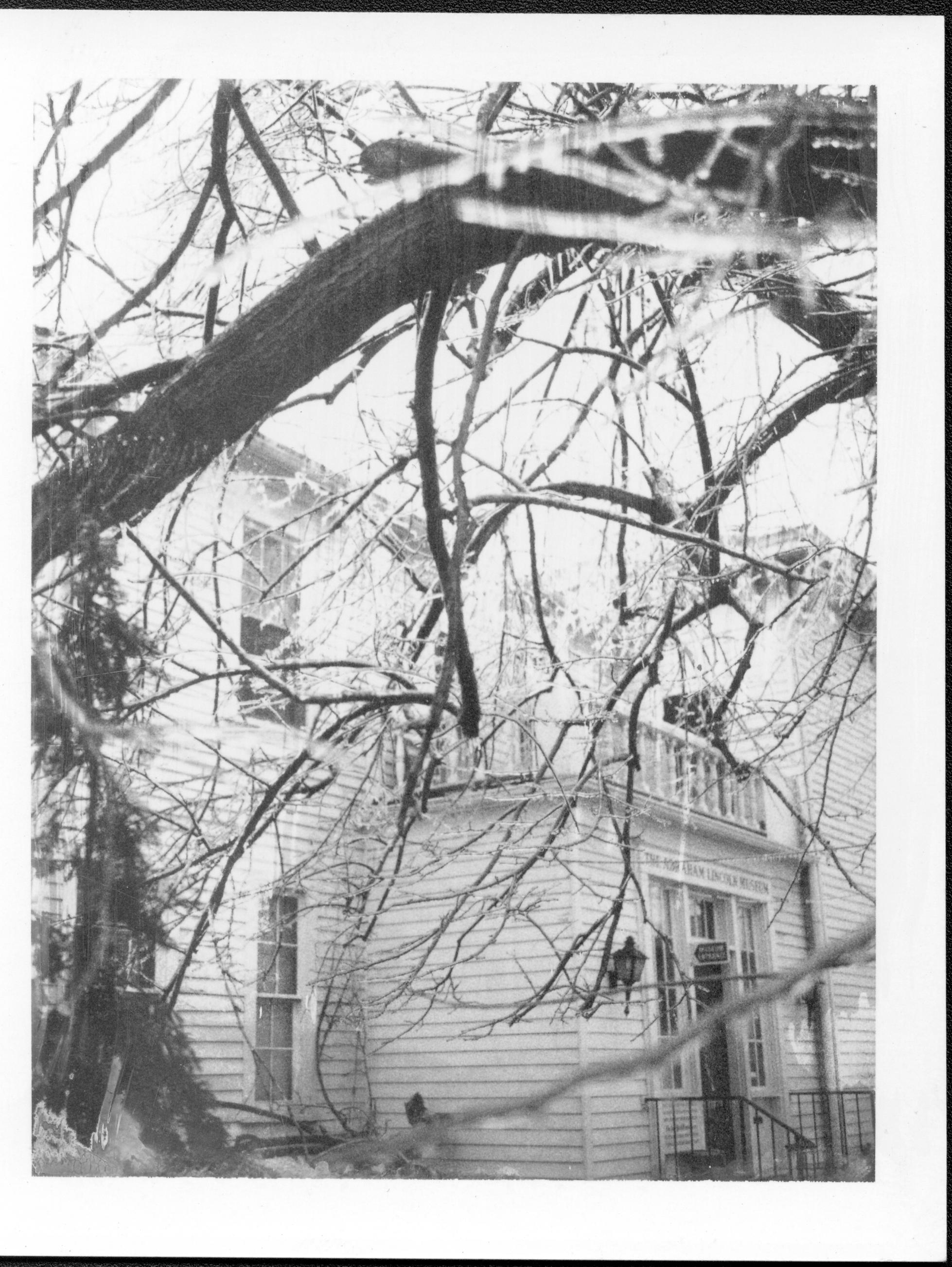 Ice Storm - South side of Dean House, house was a private museum at the time Looking Northeast Dean, Ice Storm, Private Museum