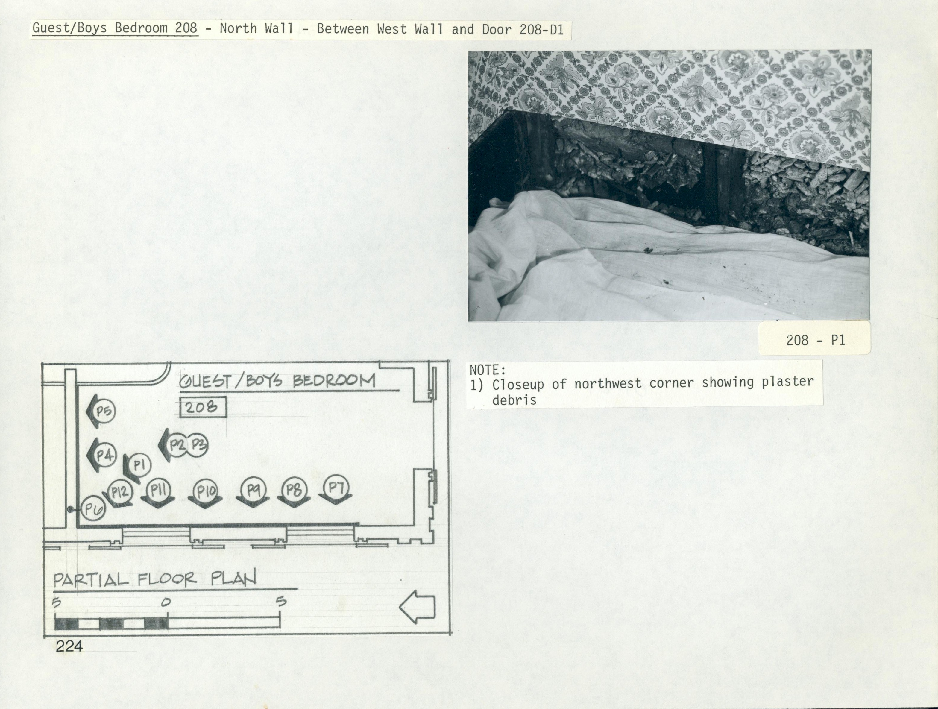 Guest/Boy's Bedroom 208 - North Wall - Between West Wall and Door 208-D1 P1 