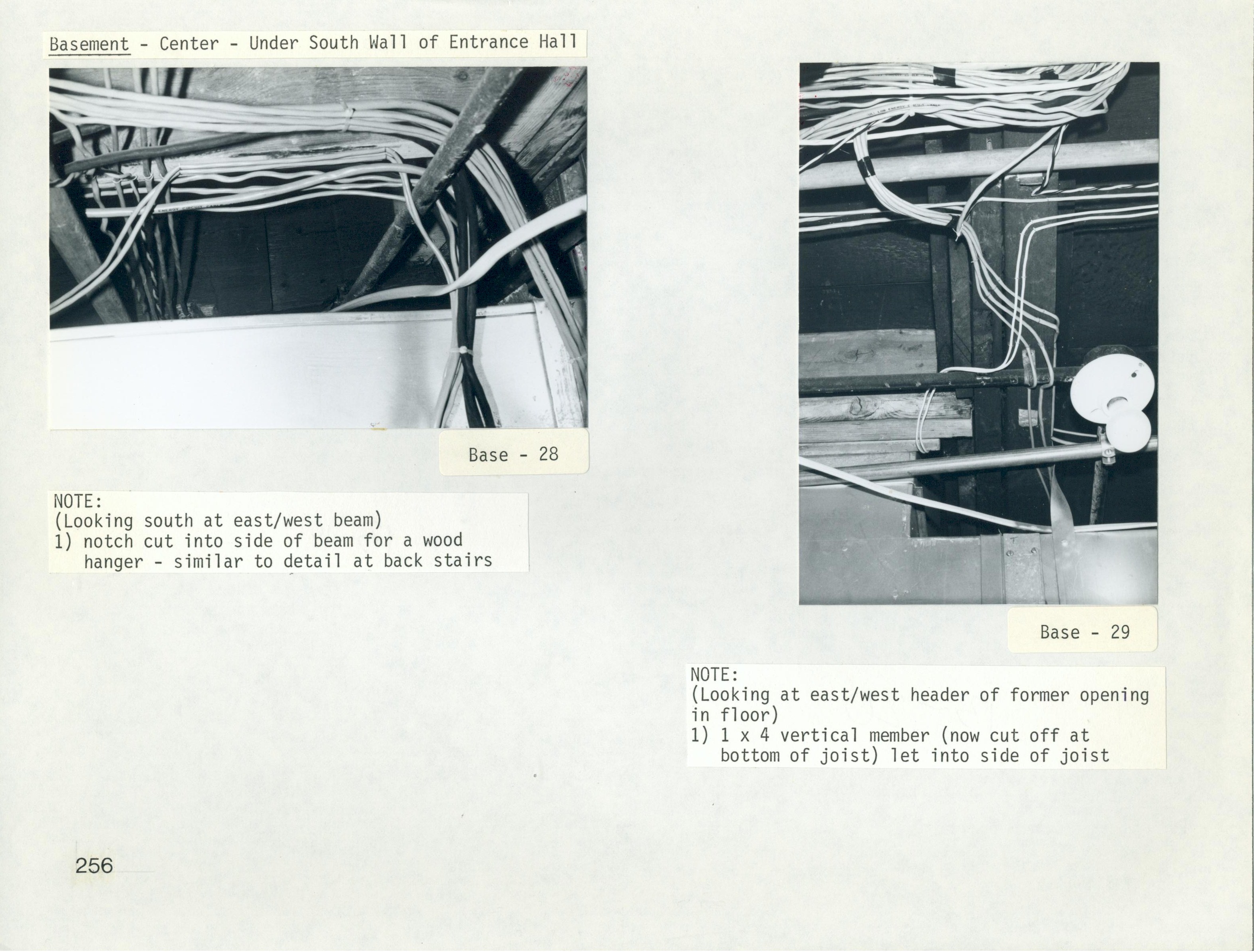 Basement - Center - Under South Wall of Entrance Hall P28 and P29 