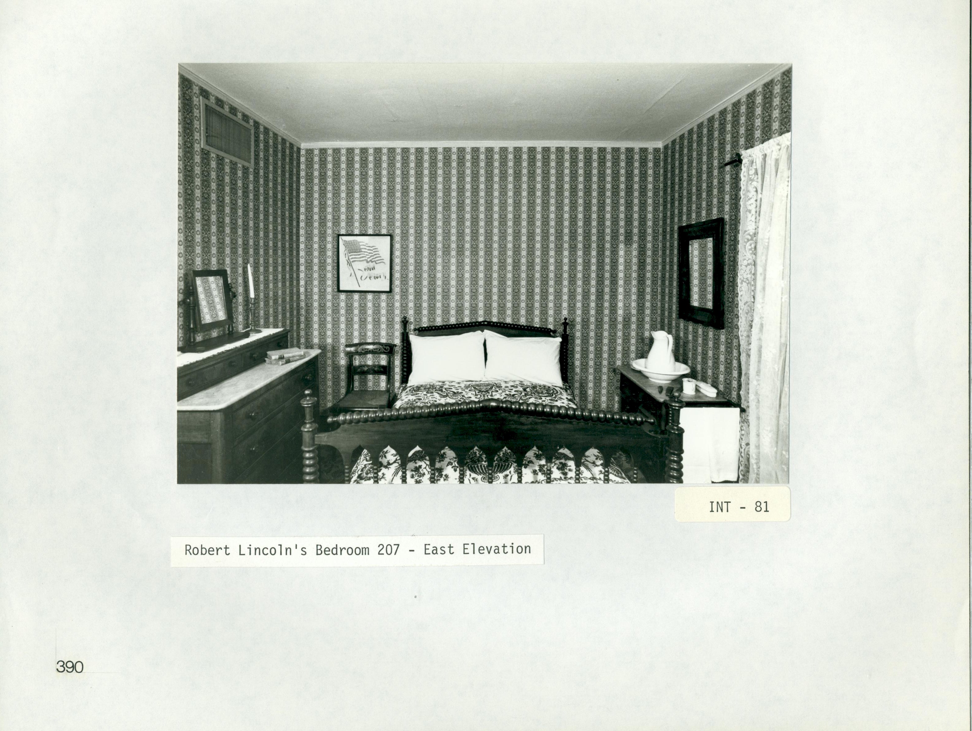 Robert Lincoln's Bedroom 207 - East Elevation INT-81 Robert, bedroom, Lincoln Home