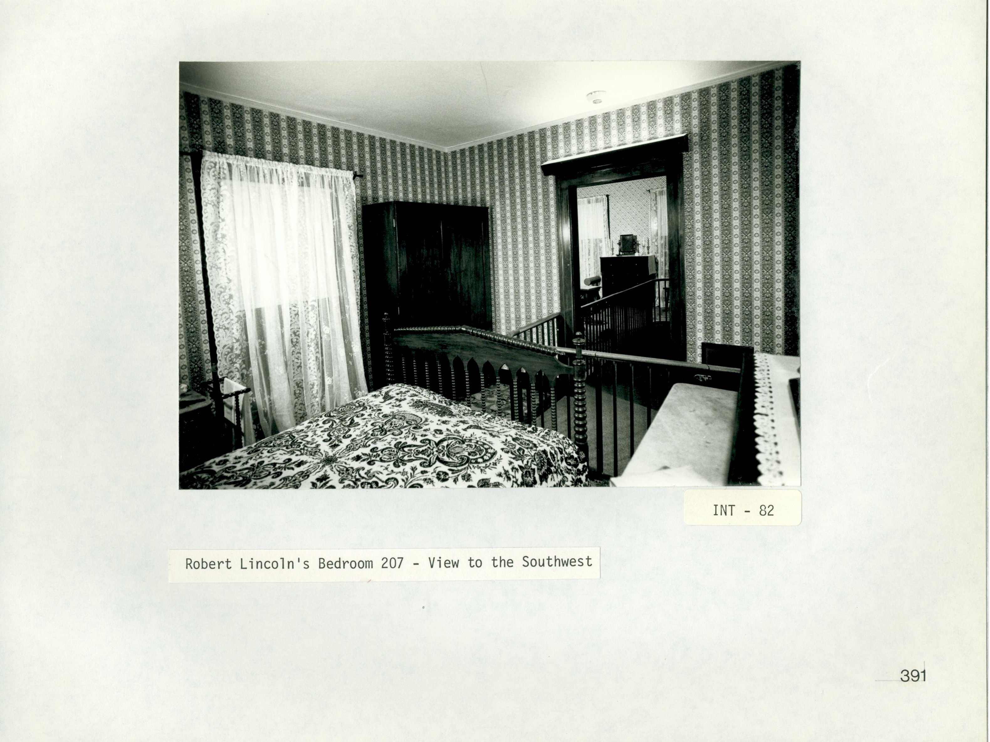 Robert Lincoln's Bedroom 207 - View to the Southwest INT-82 Robert, bedroom, Lincoln Home