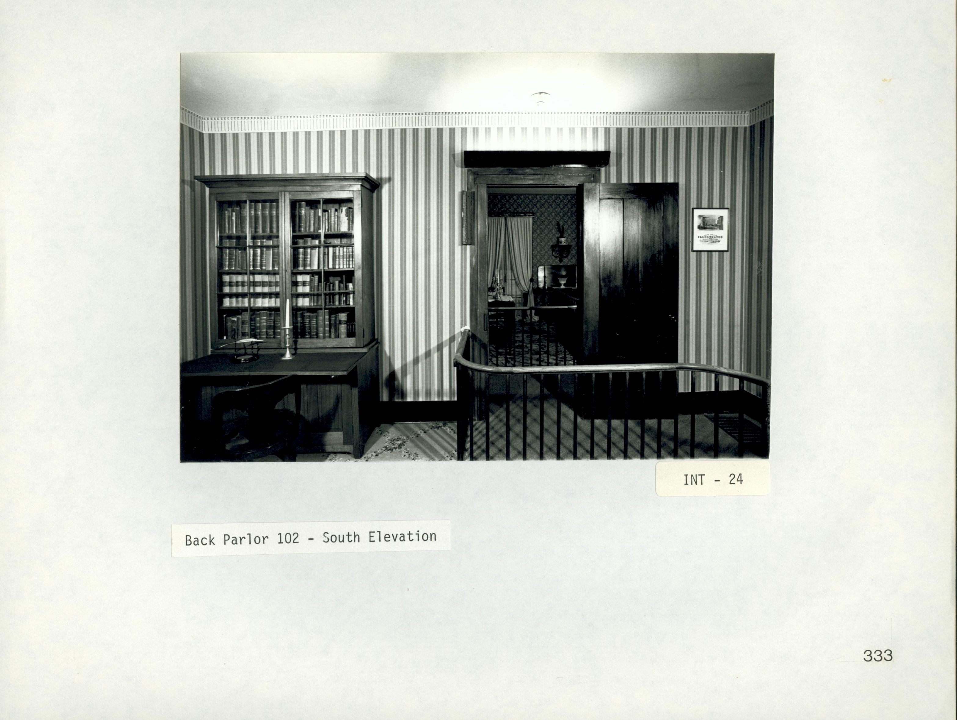 Back Parlor 102 - South Elevation INT-24 back, parlor, Lincoln, Home
