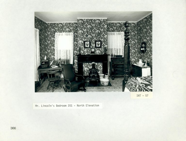 Mr. Lincoln's Bedroom 201 - North Elevation INT-57 bedroom, Lincoln, Home