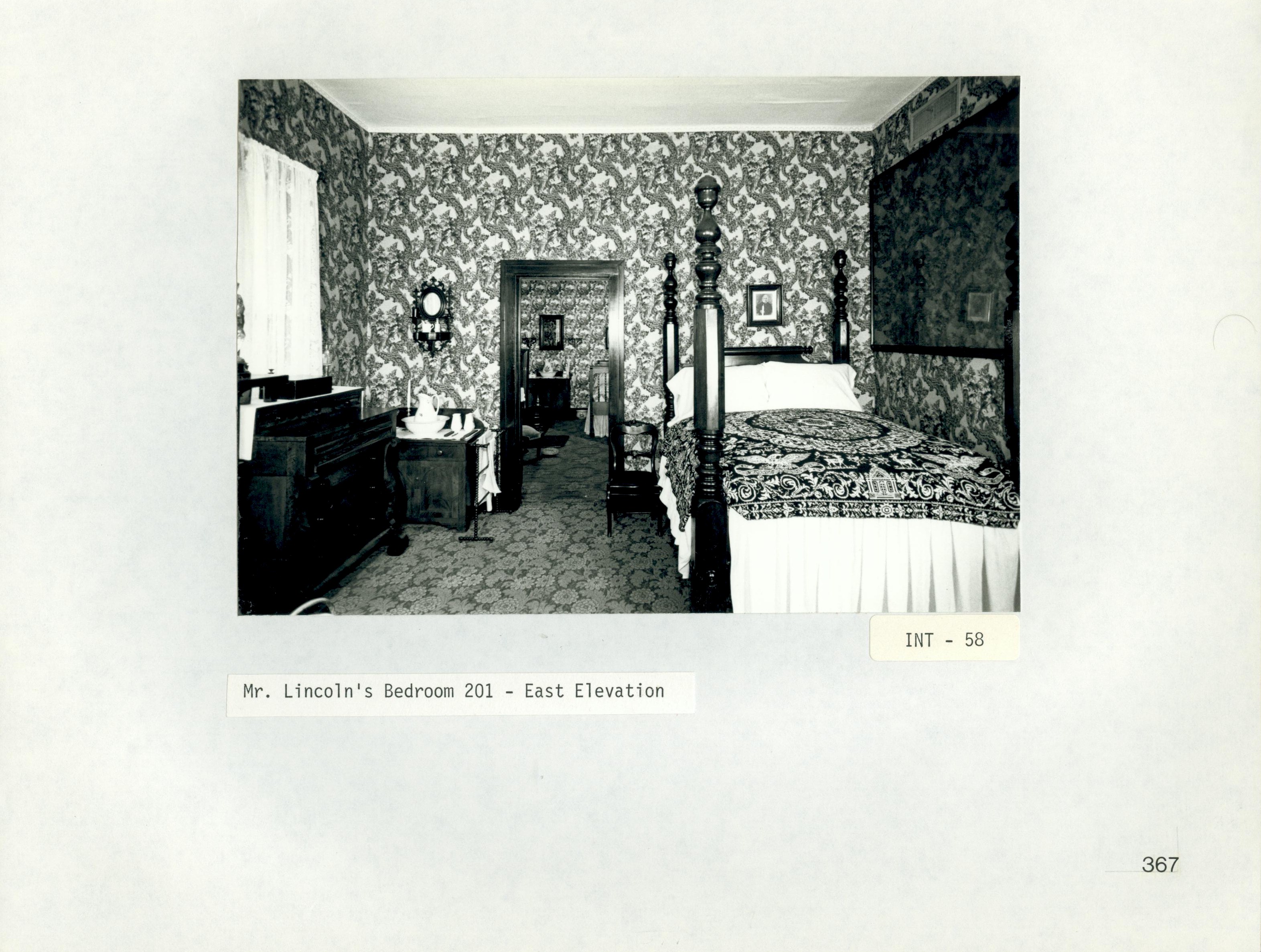 Mr. Lincoln's Bedroom 201 - East Elevation INT-58 bedroom, Lincoln, Home