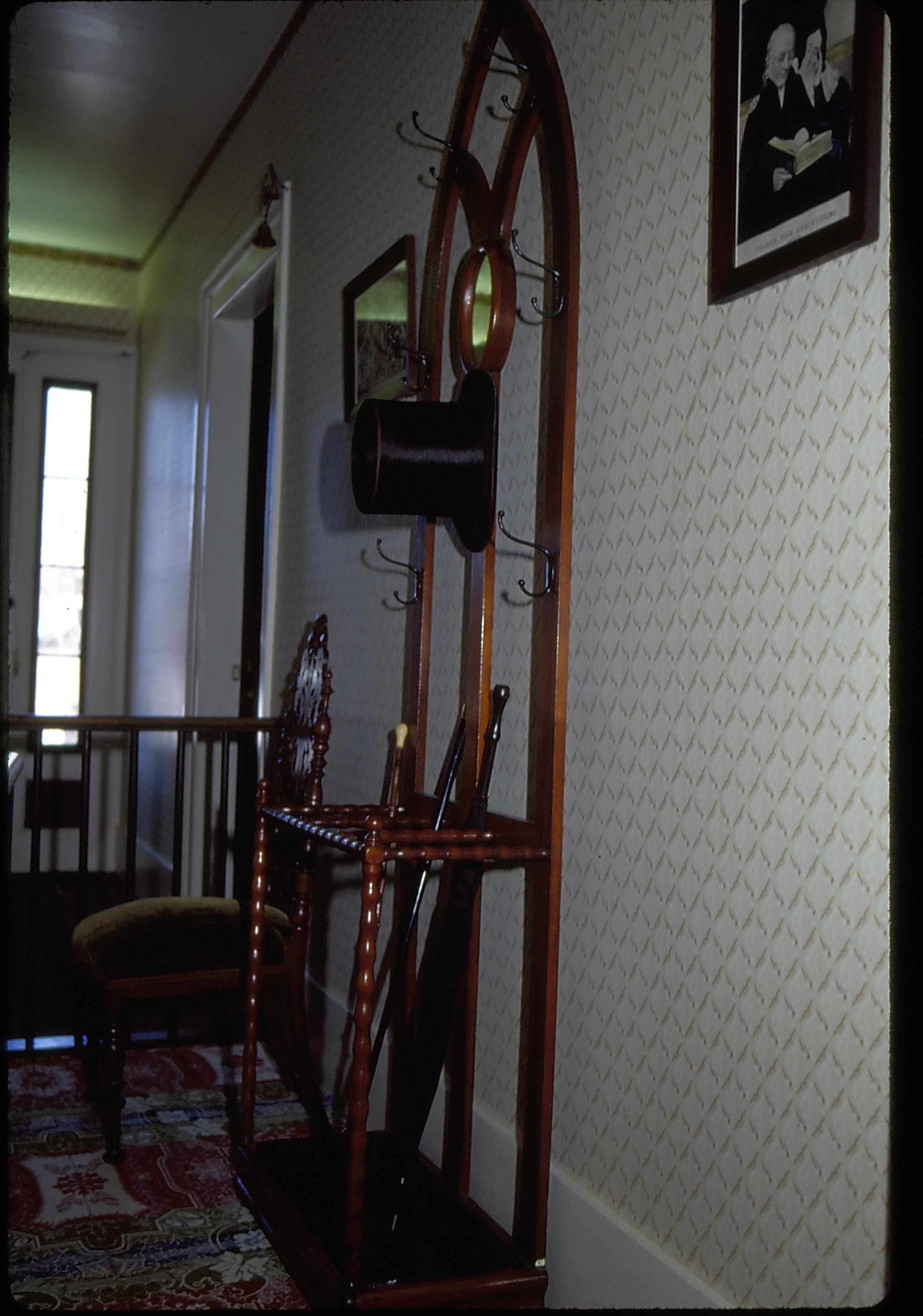 NA from file sleeve: Front Hall - Lincoln Home Lincoln, Home, entrance hall, coat and hat rack