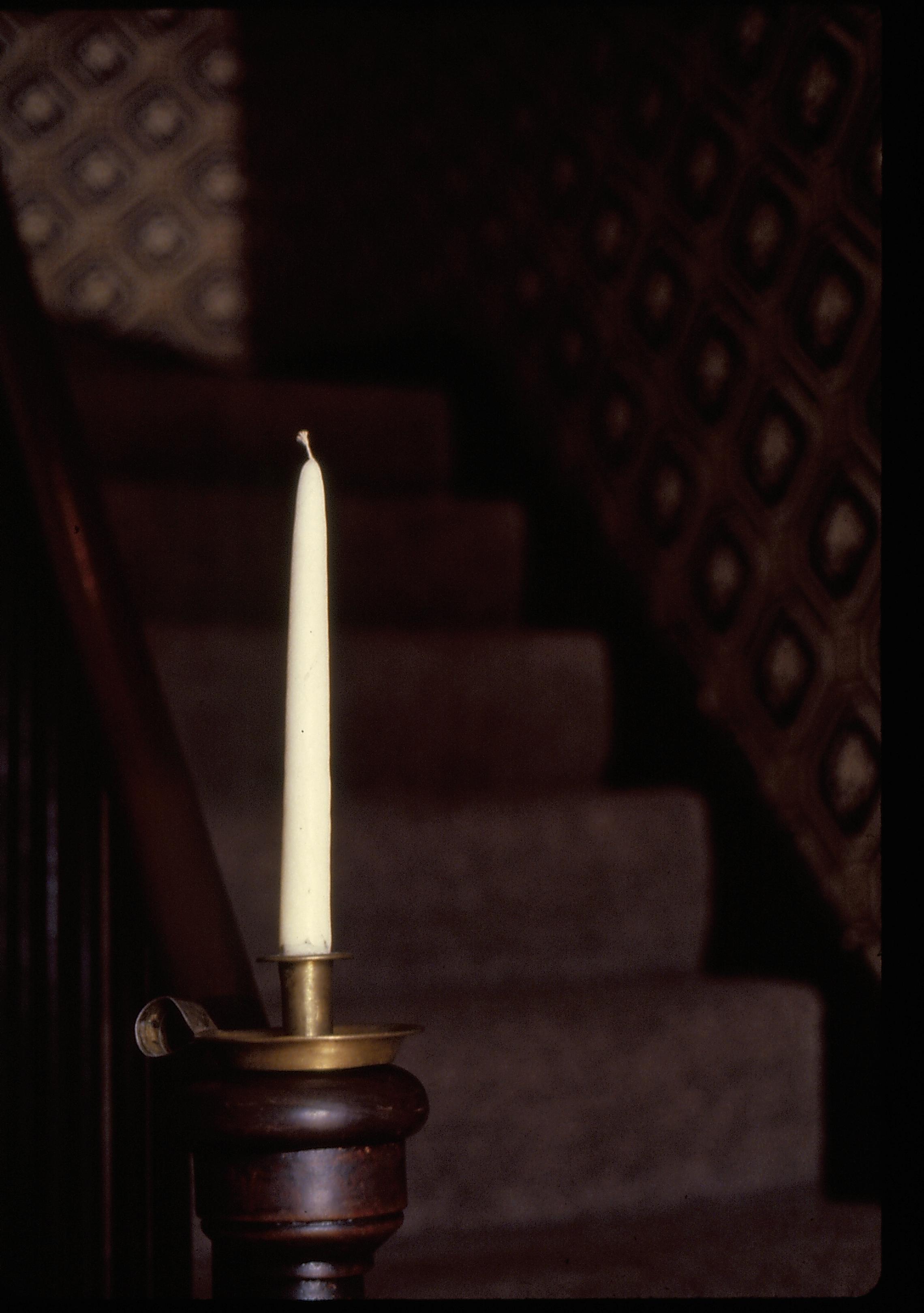 NA Lincoln, Home, entrance, hall, front stairs, railing, candle