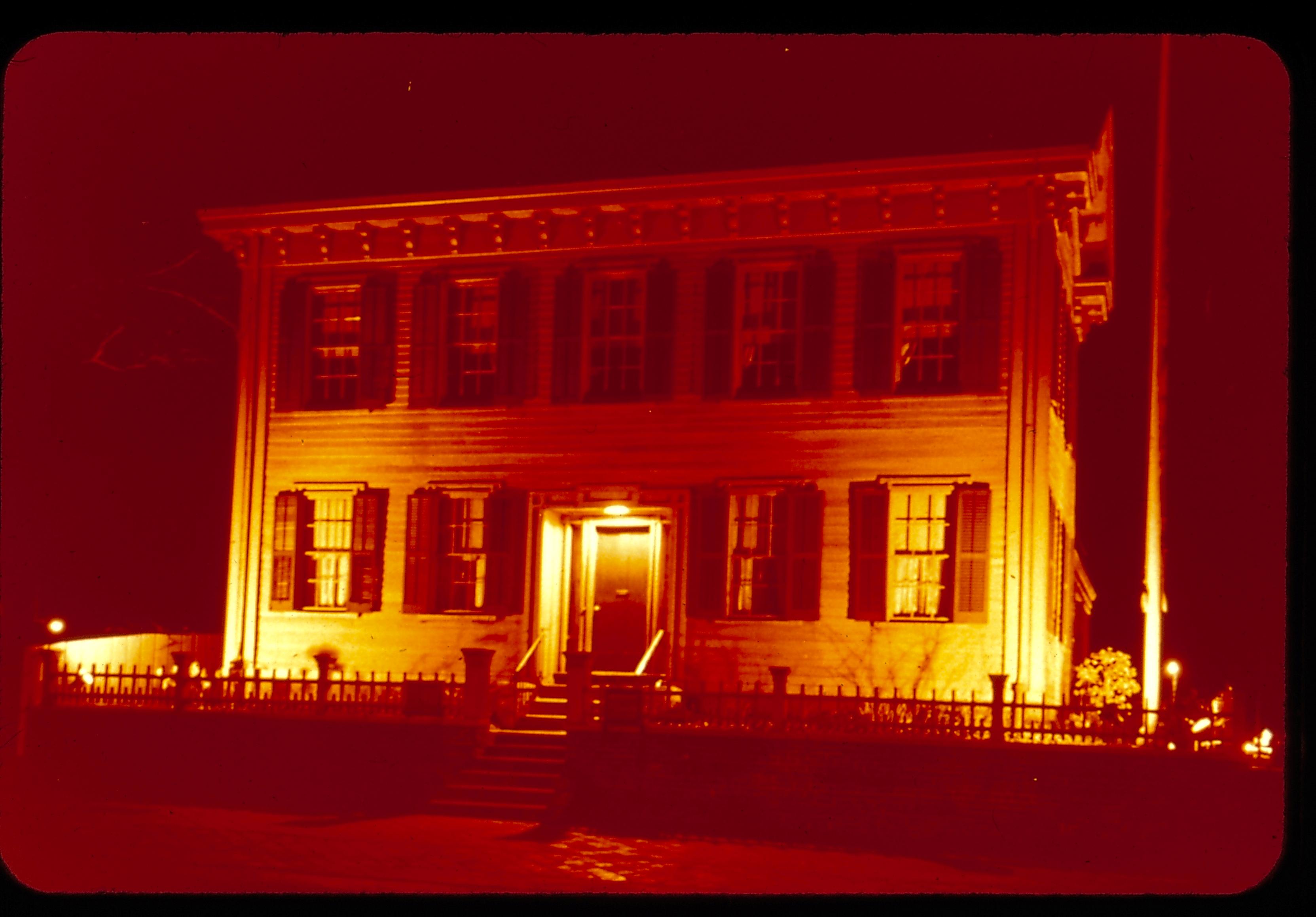 Abraham Lincoln's Home at Night, Springfield, Ill. Lincoln, home, night