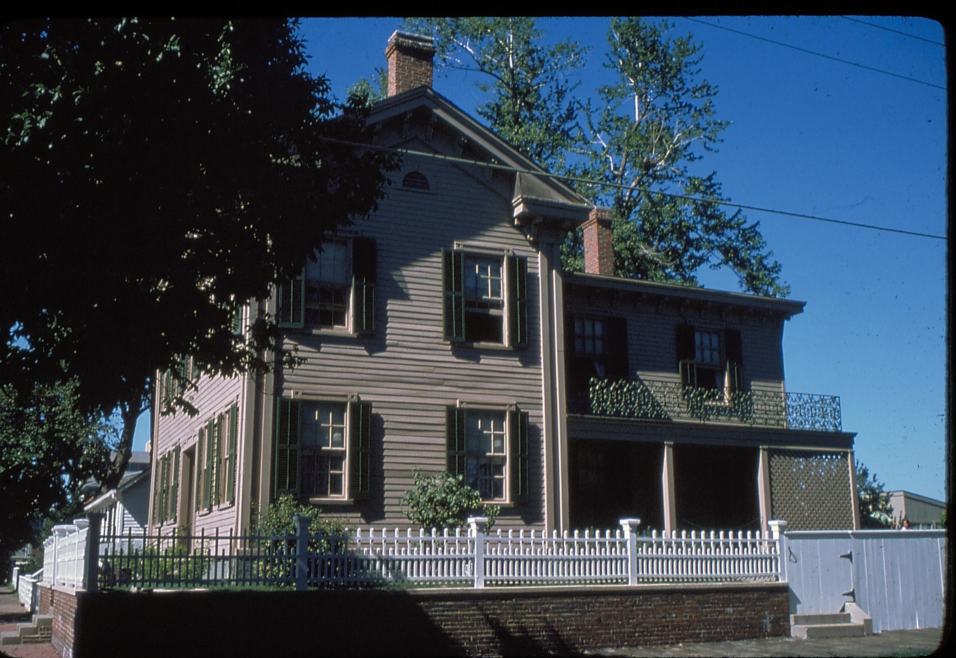Corner View: 8th & Jackson Sts. The sitting Room windows. The lawyer & family spend many happy hrs. Slide Sleeve: Pre-Restoration Lincoln, home
