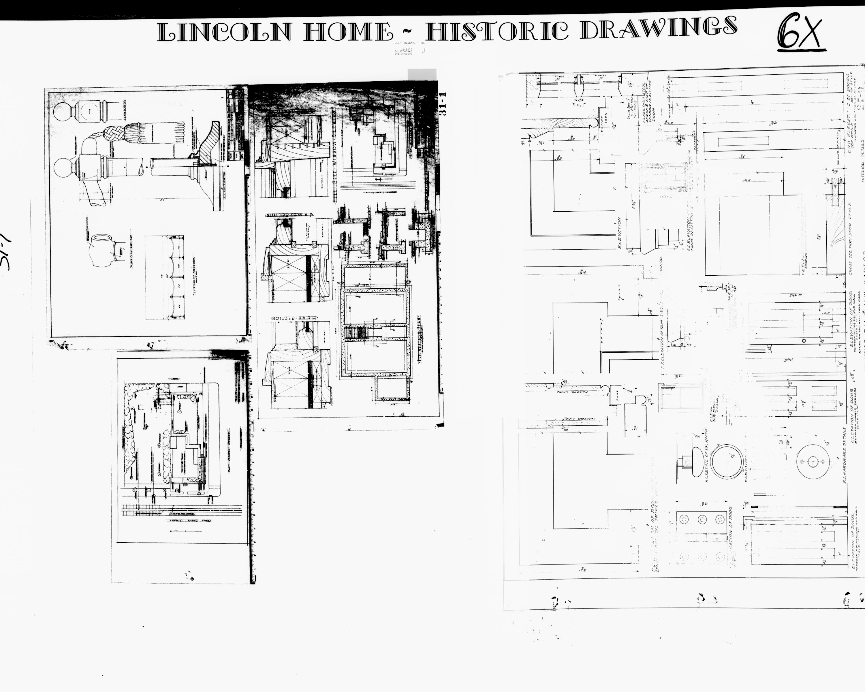 Lincoln Home - Historic Drawings 12 Lincoln, home, historic drawings, plot plan, removeable rope rail standards, new toilet building