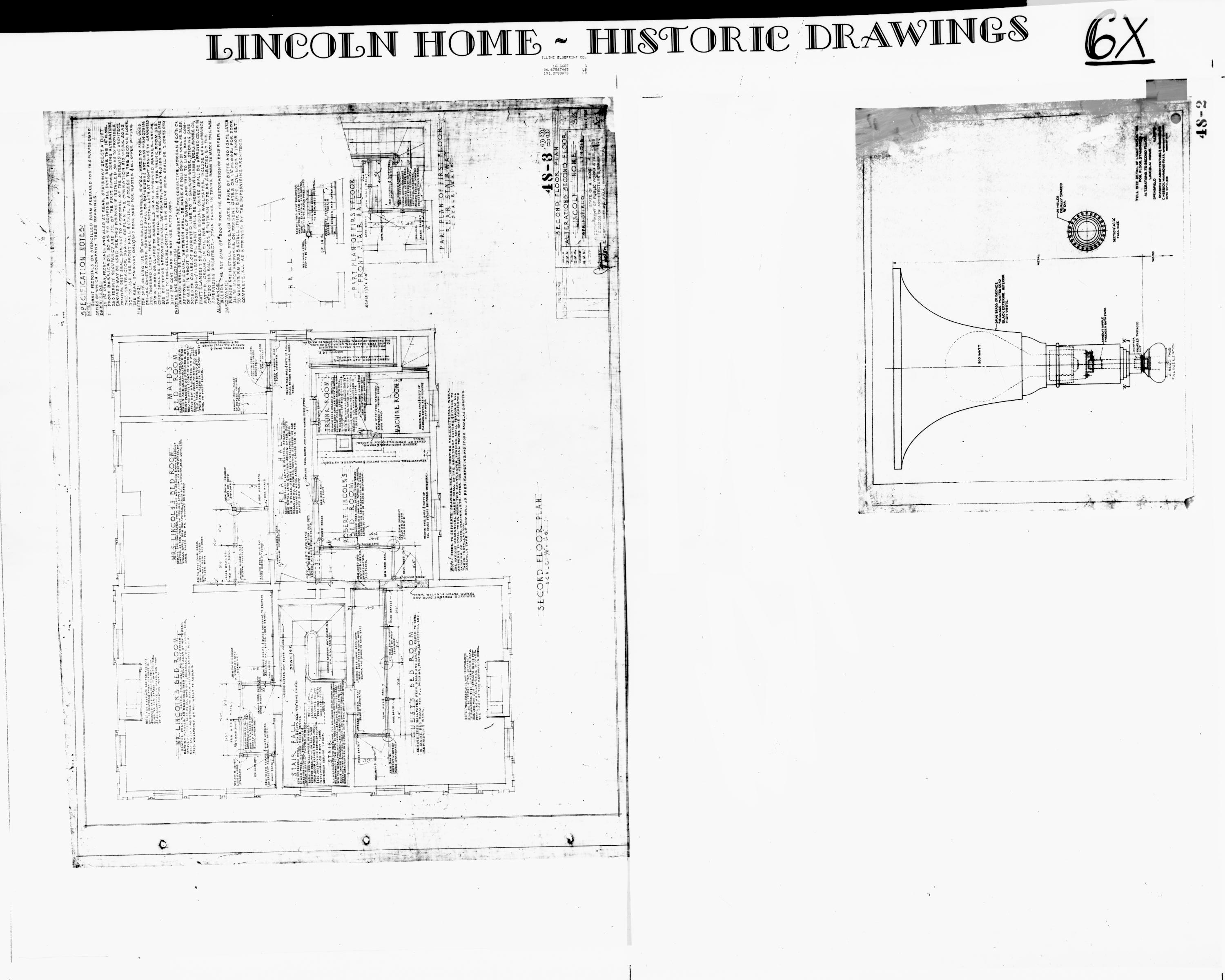 Lincoln Home - Historic Drawings 25 Lincoln, home, historic drawings, second floor plan