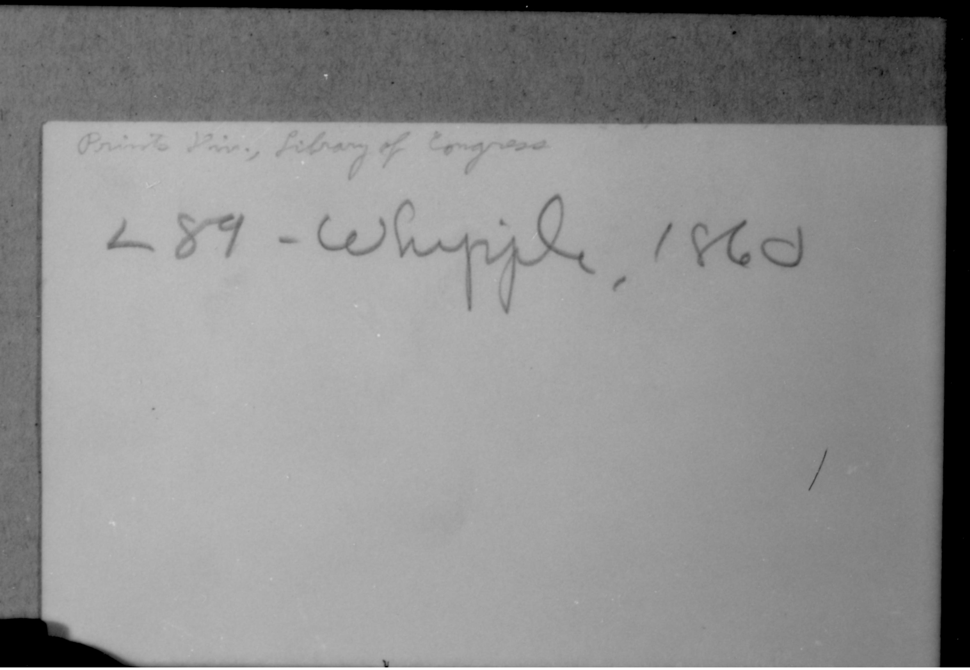L89 - Whipple, 1860 handwriting Whipple, writing