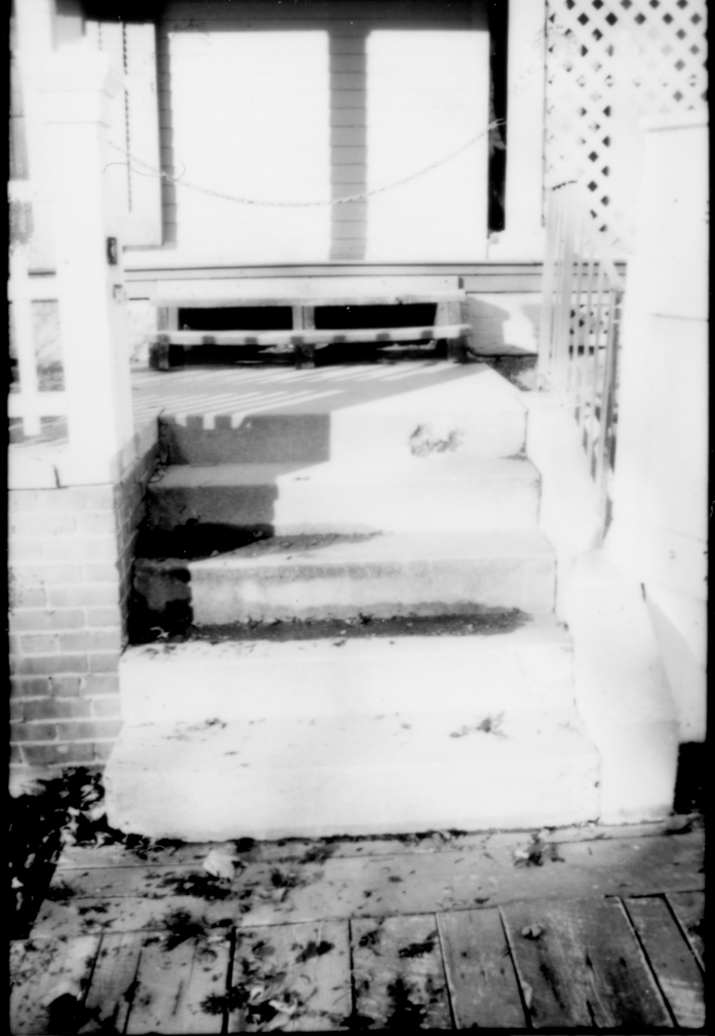 NA Historic LIHO Photographs prior to restoration Lincoln, Home, south, stairs, porch