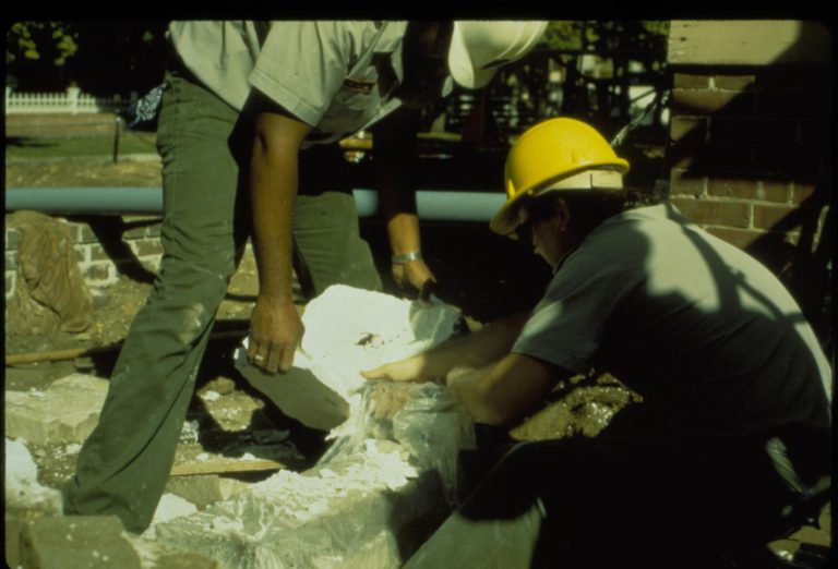 Lincoln Home Historic Drain file folder date 1983 LIHO, workers