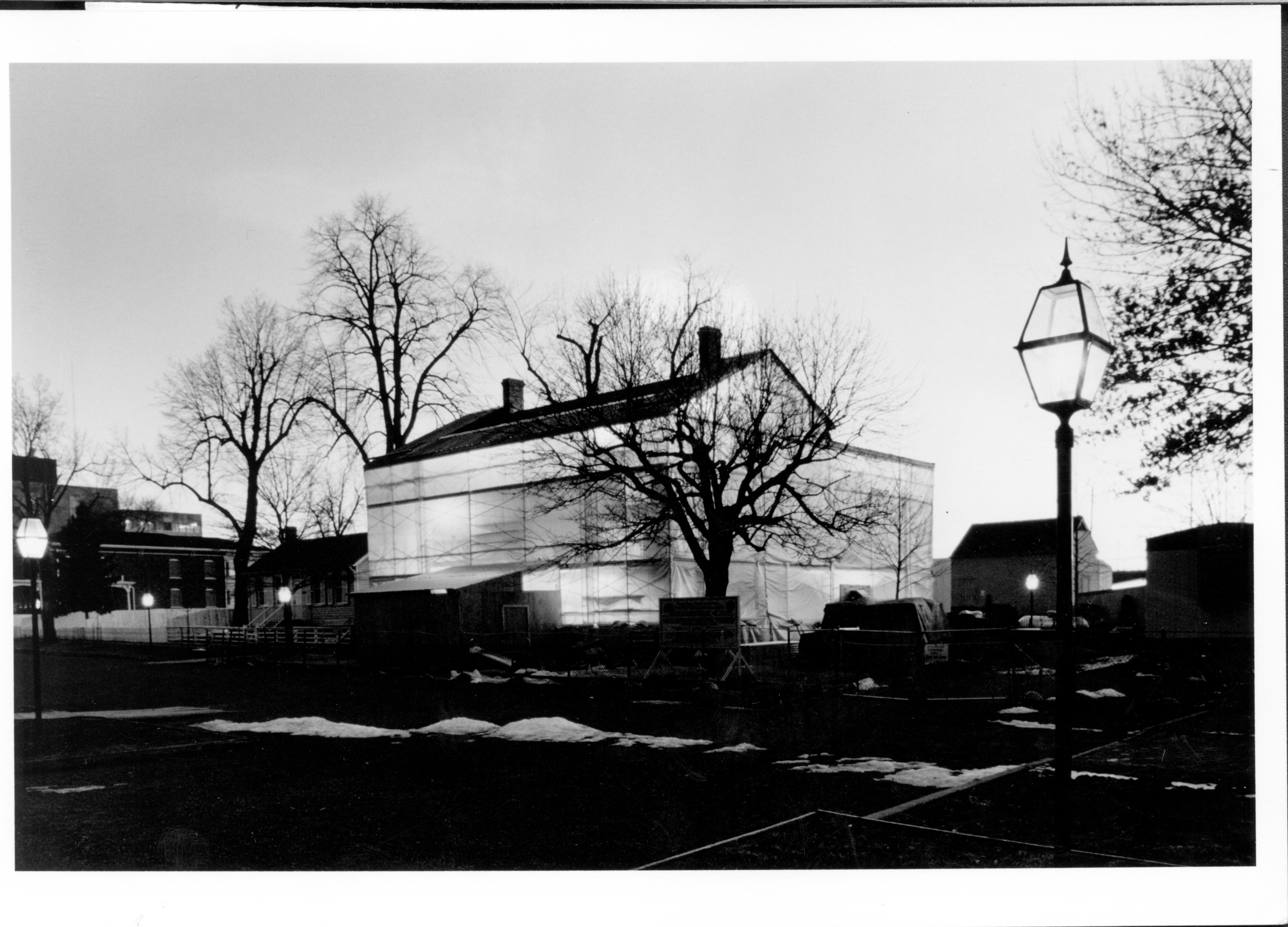 Lincoln Home - 1987-1988, Draped in Plastic Oversheet Job#44298, PG30-31,PIC1A-1A Lincoln Home, Restoration