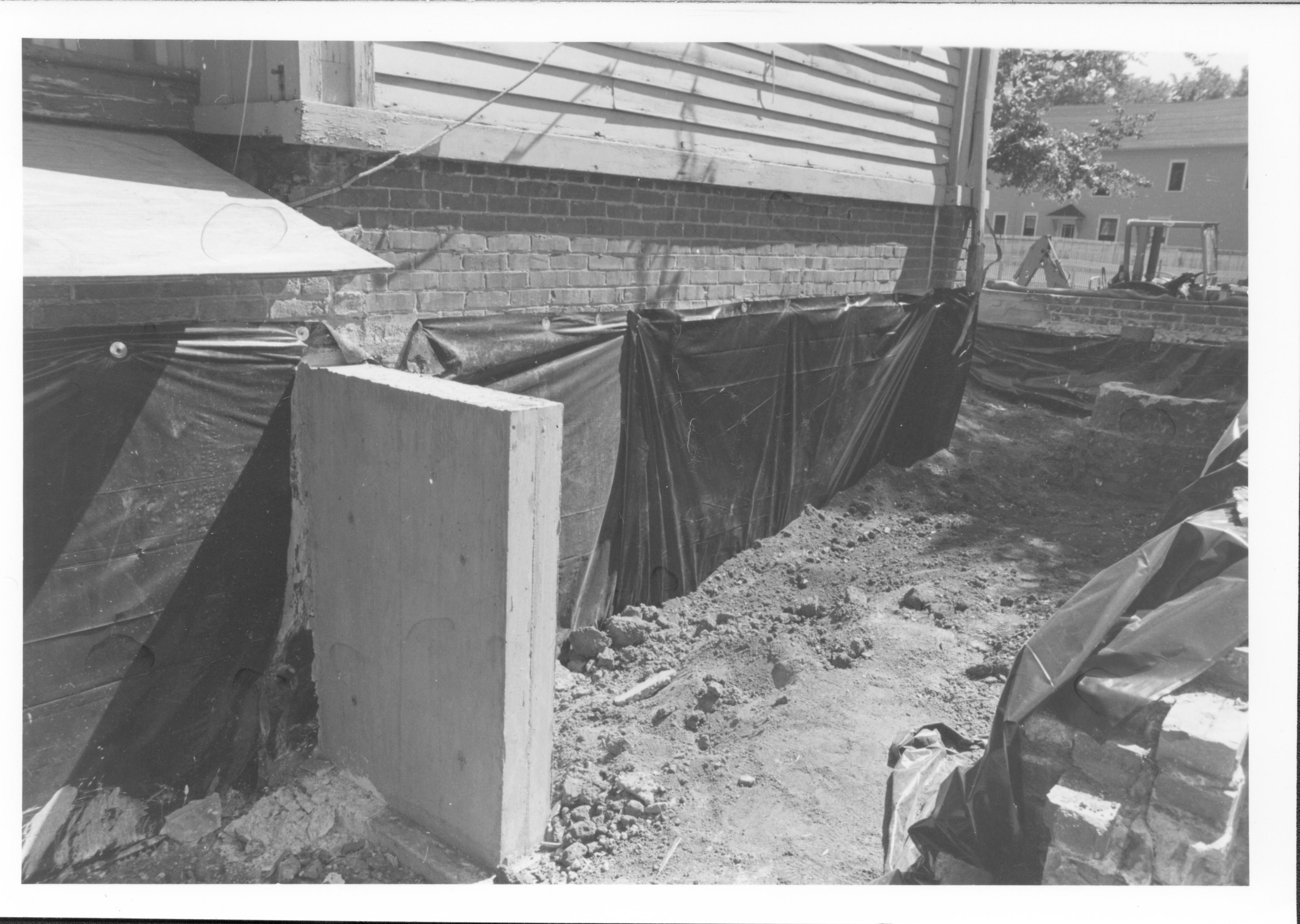NA  No. 24A Lincoln Home, Restoration, West side foundation