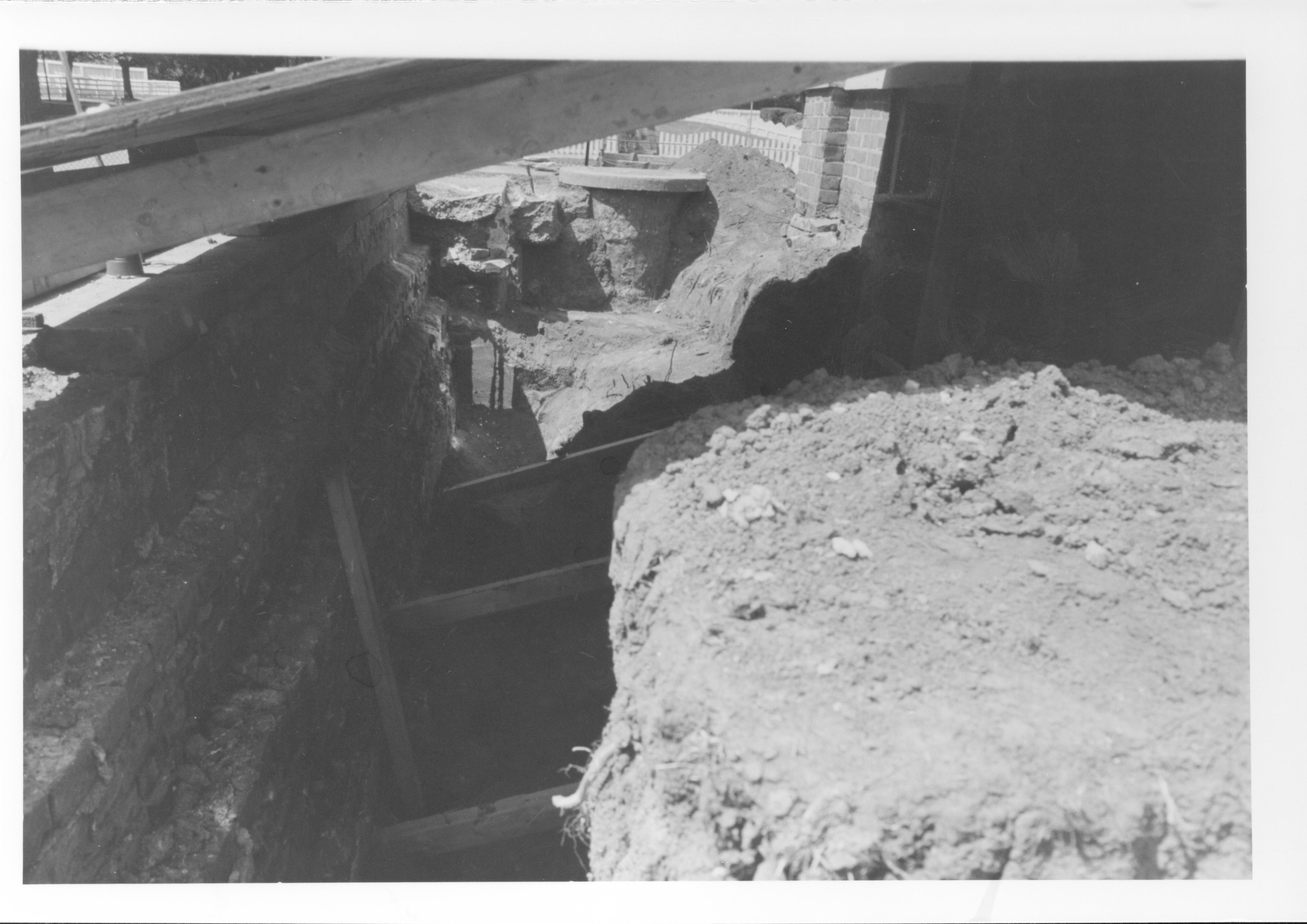 South Side Retaining Wall - Cistern in Background 10-6, No.5A Lincoln Home, Restoration, cistern