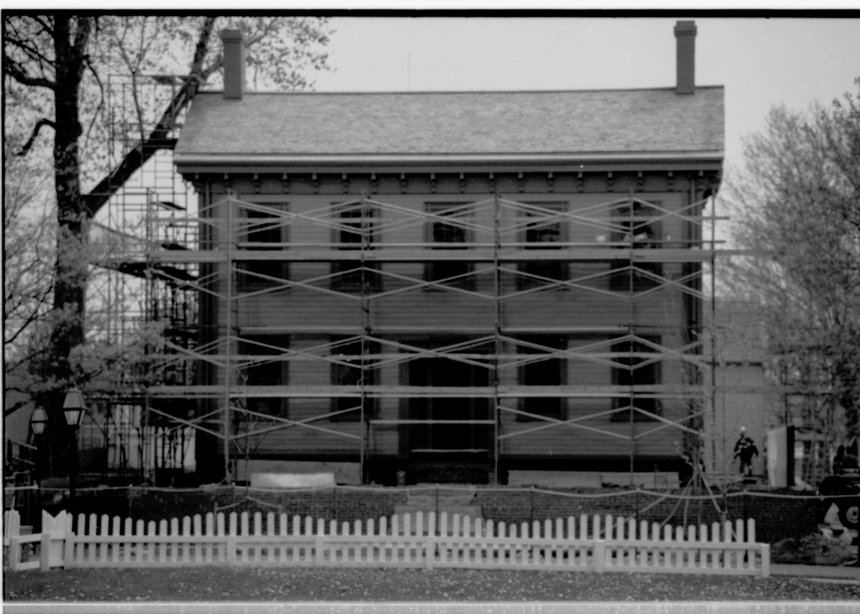 NA neg. sleeve (Home Restoration - fence, sod, press conf.) Lincoln, Home, restoration, front
