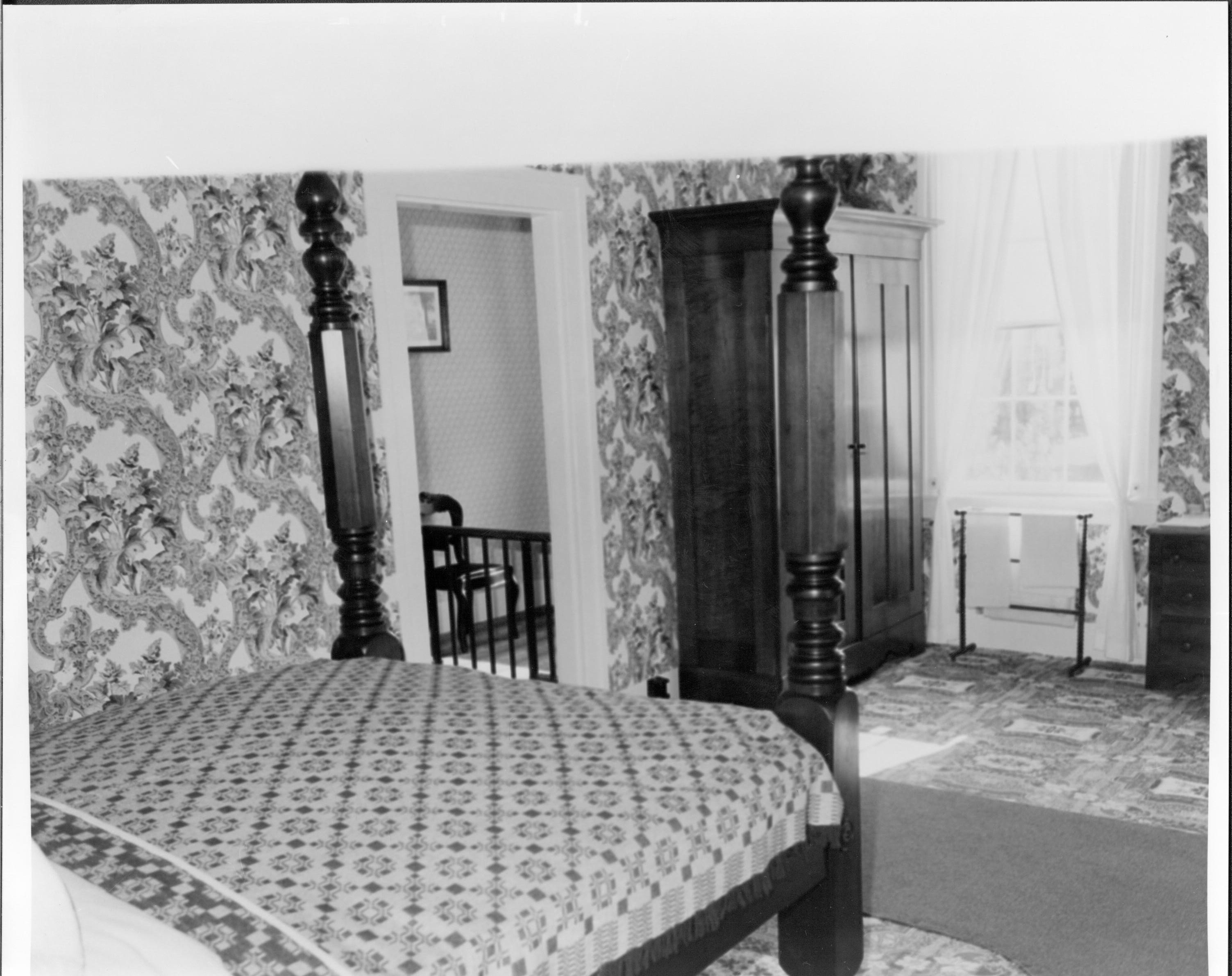 NA Lincoln Bedroom Lincoln Home, Bedroom, furnishings, view toward Stair Hall