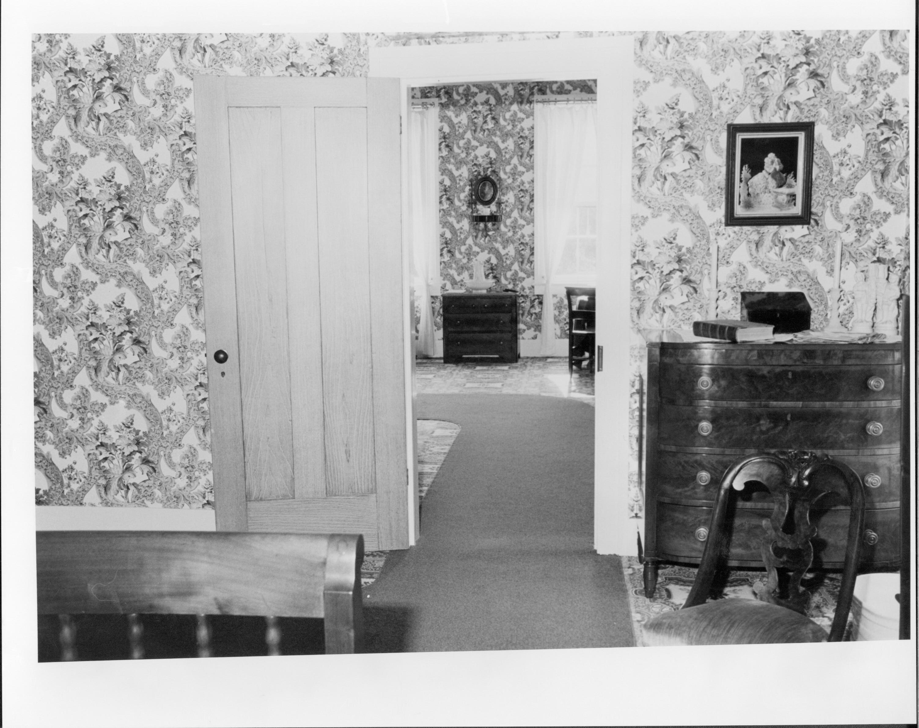Mr. & Mrs. Lincoln's Bedroom Mrs. Lincoln's Bedroom Lincoln Home, Bedroom, Mrs. Lincoln, furnishings, view looking west into Mr. Lincoln's bedroom