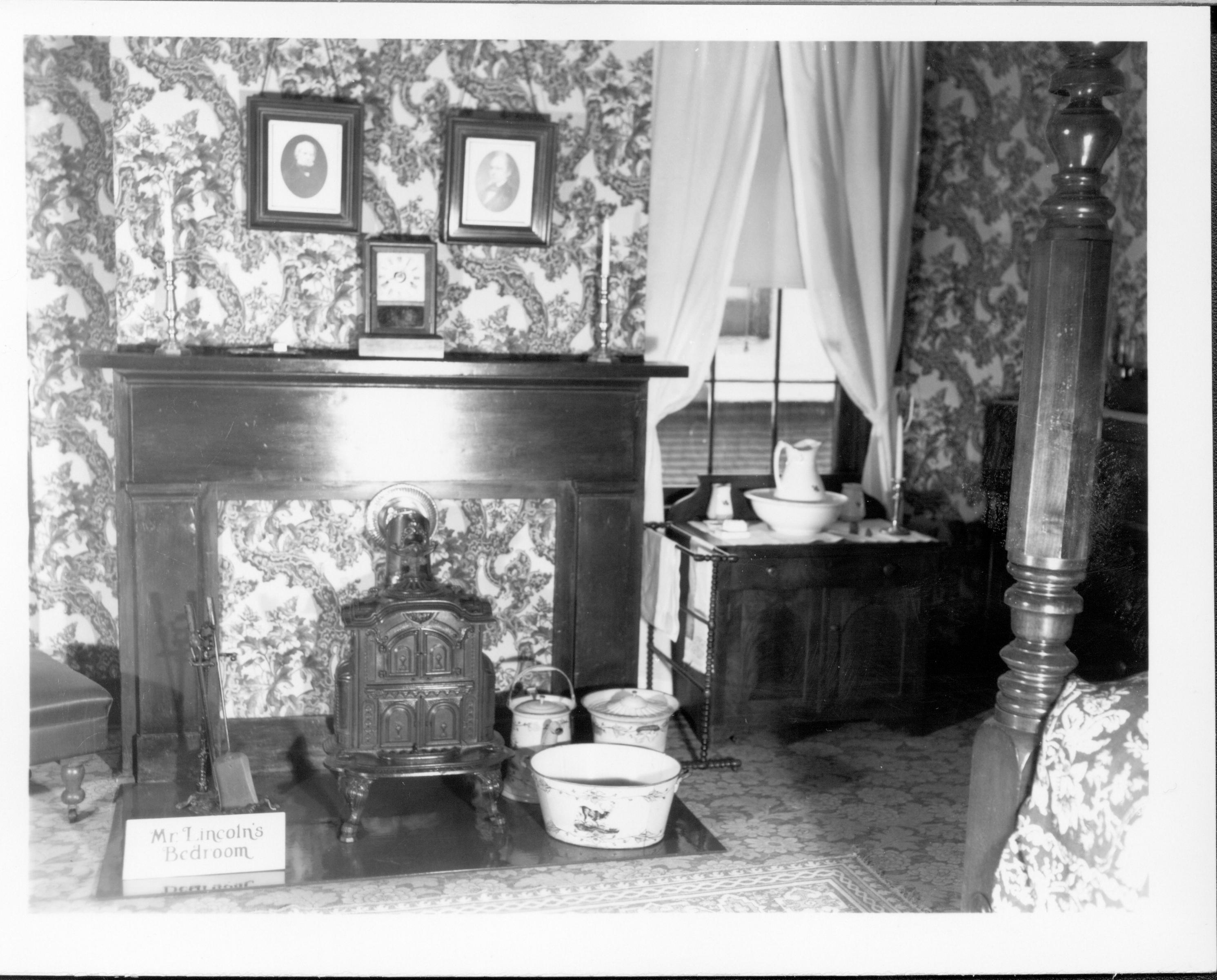 Mr. Lincoln's Bedroom - Lincoln's Home neg.#18, see class.#310 Lincoln Home, Bedroom, furnishings