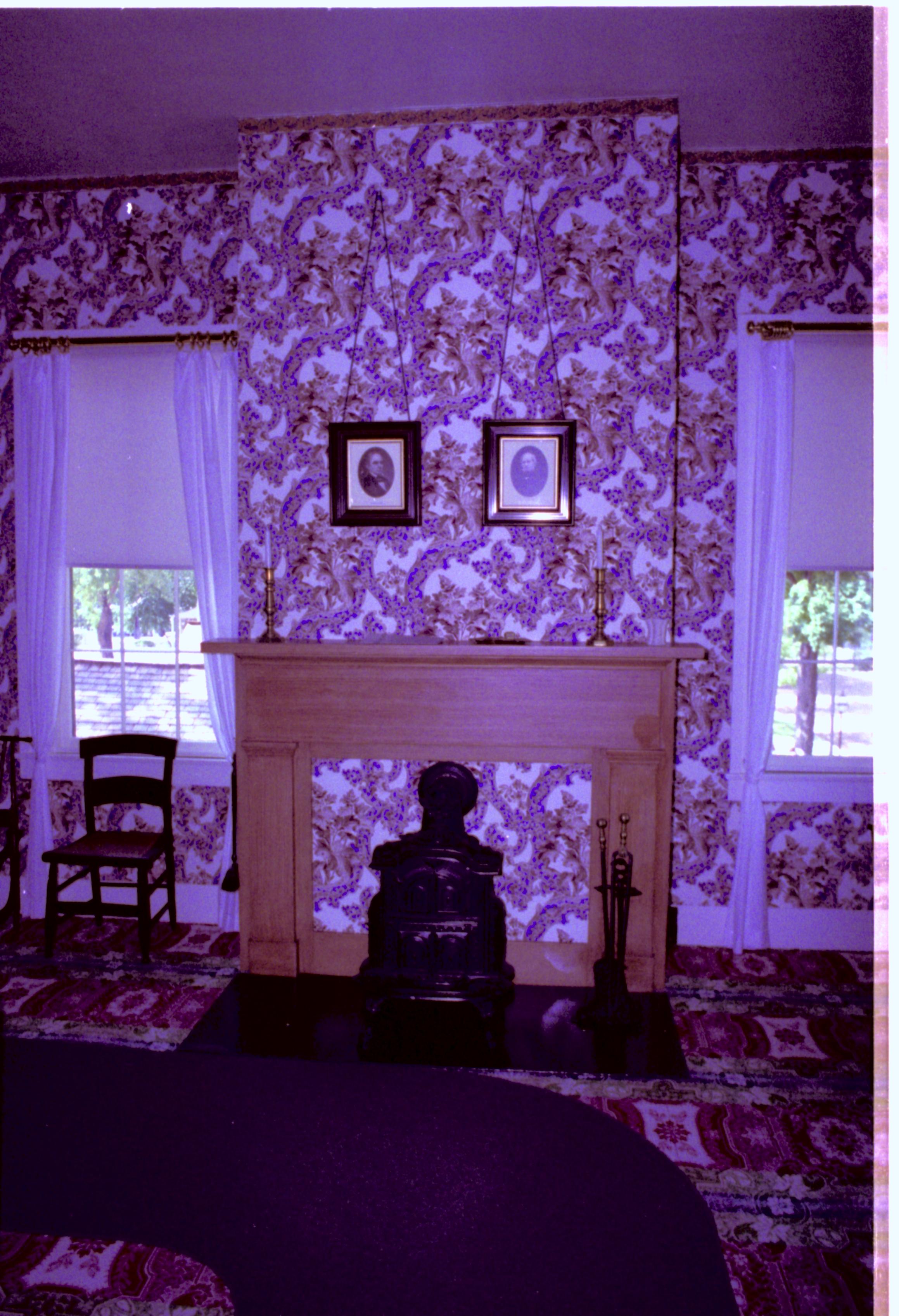 Lincoln's Bedroom Lincoln Home, Bedroom, fireplace, chair, windows