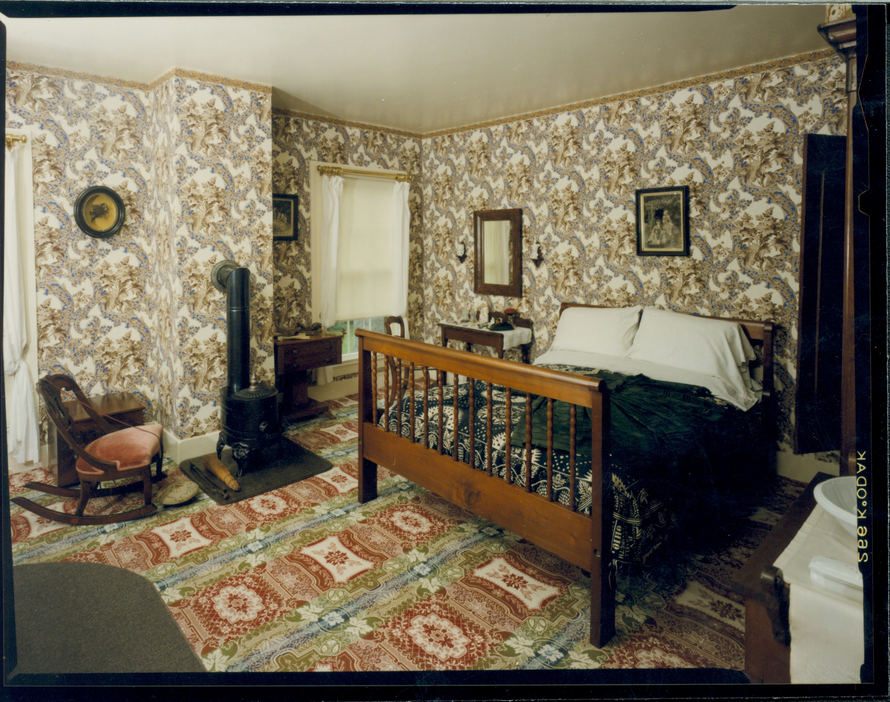 Mrs. Lincoln's Bedroom #1 Lincoln Home, Mrs. Lincoln bedroom, rocking chair, fireplace