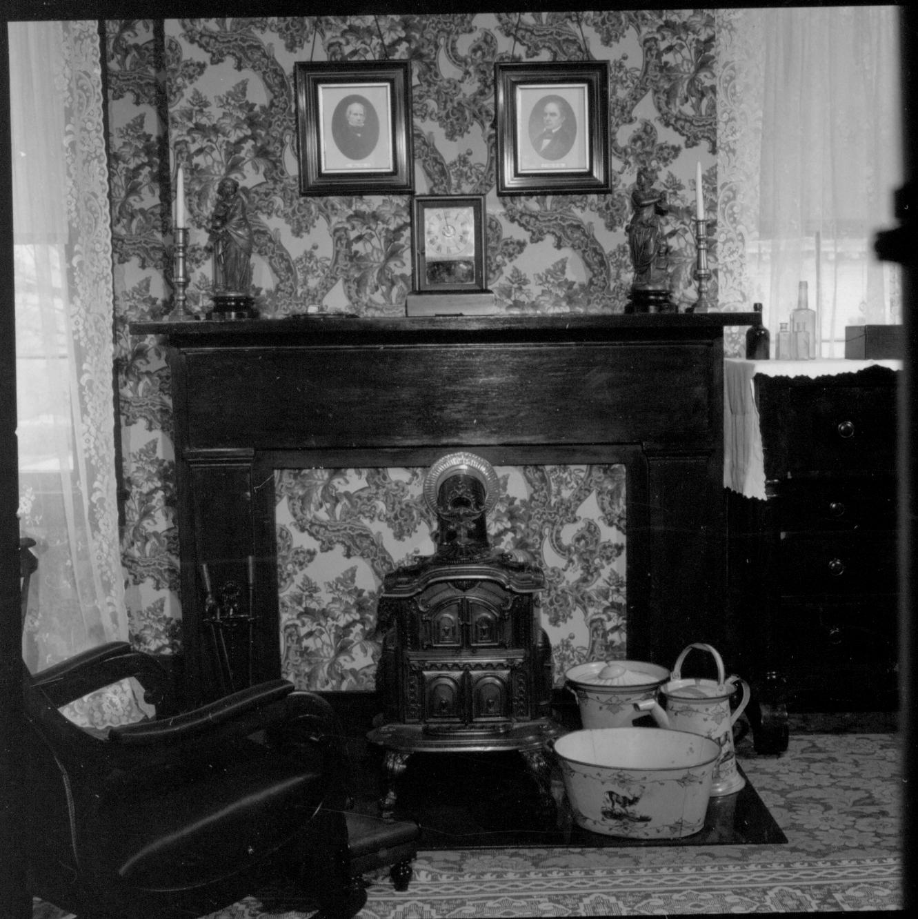 Mrs. Lincoln's Bedroom Lincoln Home, Mrs. Lincoln bedroom, fireplace, rocking chair, buckets