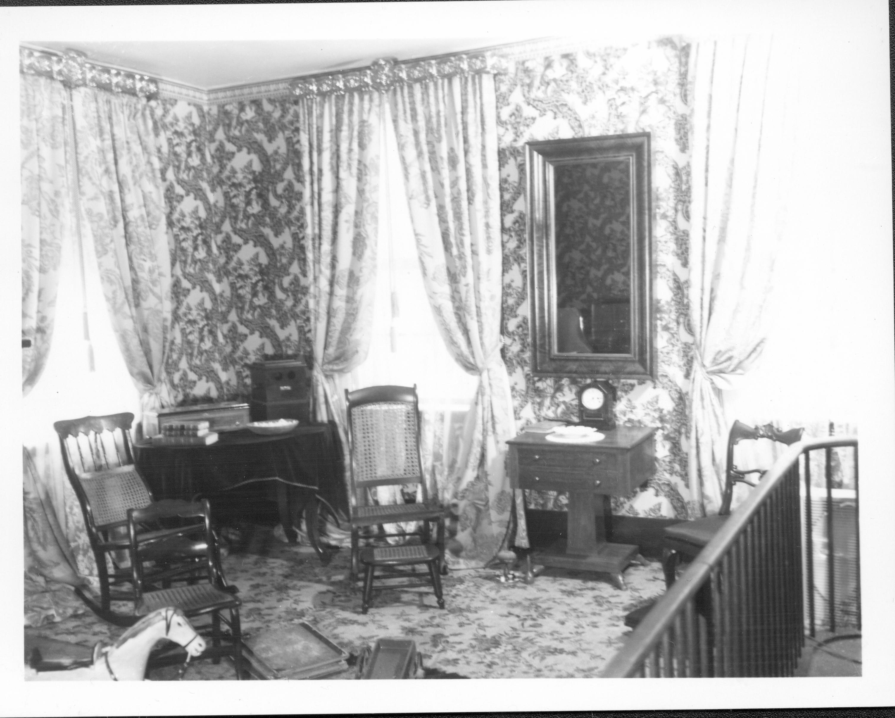 NA class 1, picture 74 Lincoln Home, Sitting Room, chairs, wooden horse, furnishings