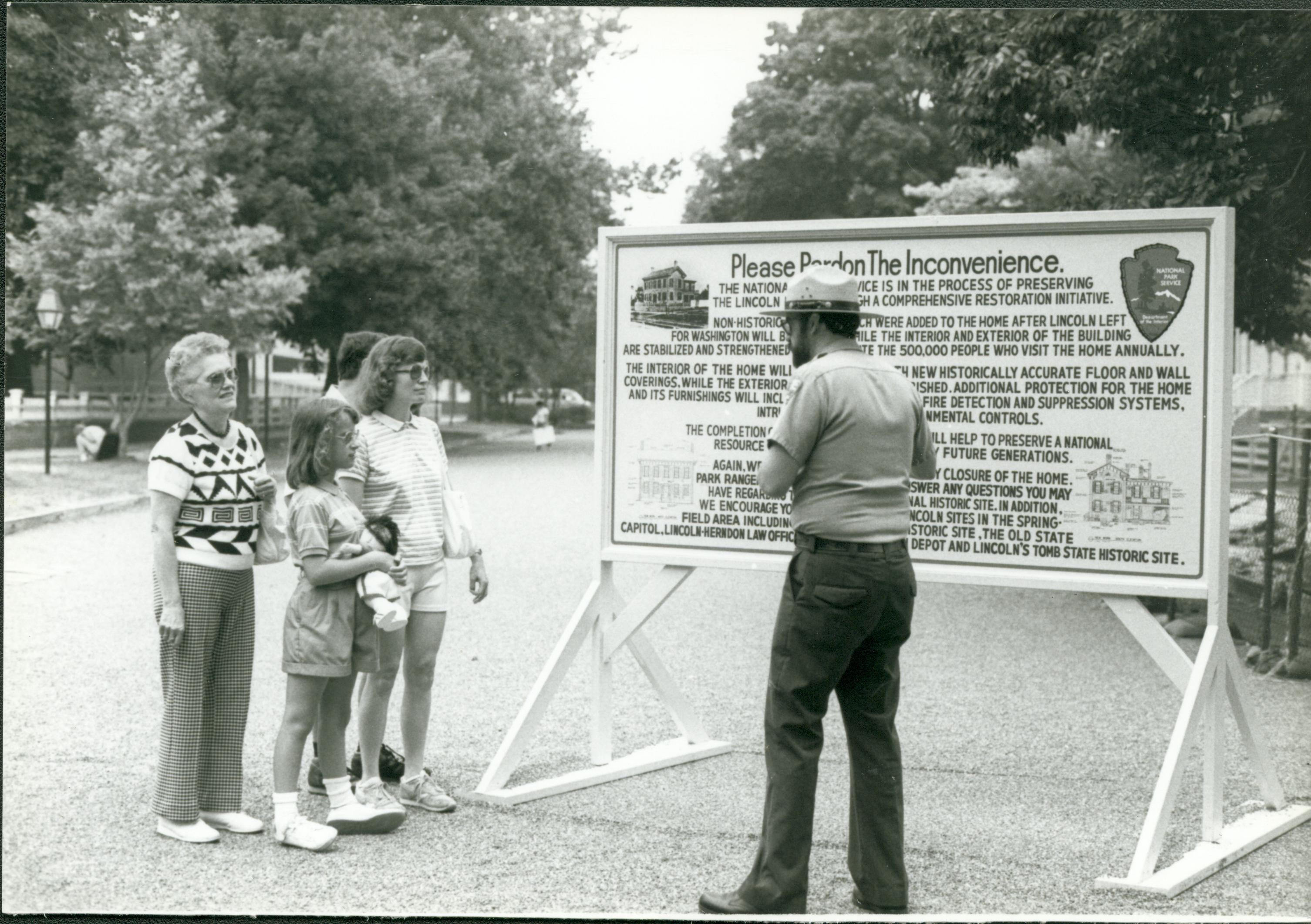 NA Interpretive Sign (Home closed for restoration) Lincoln, Home, closed, interpretive, sign