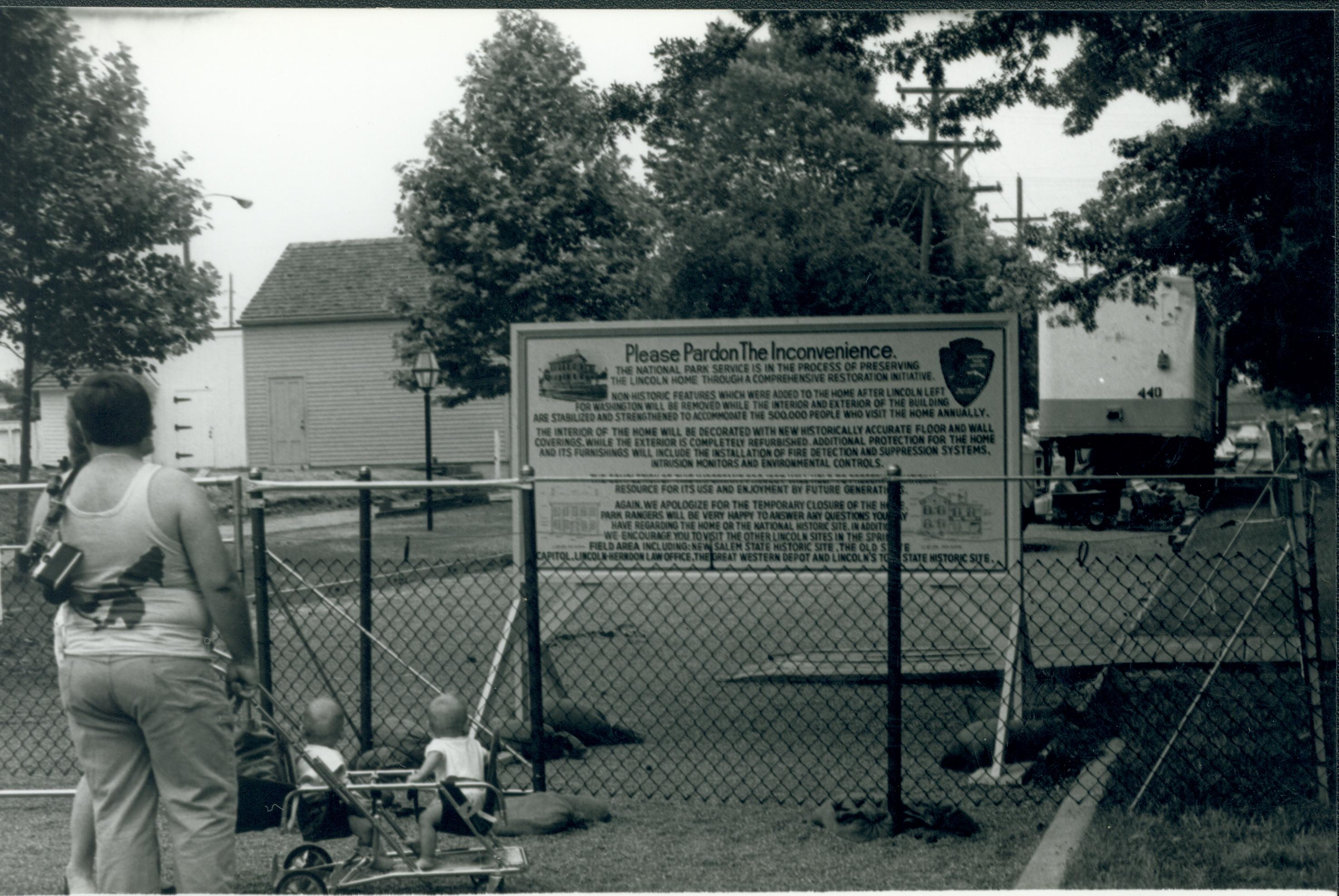 NA Interpretive Sign (Home closed for restoration) Lincoln, Home, closed, interpretive, sign