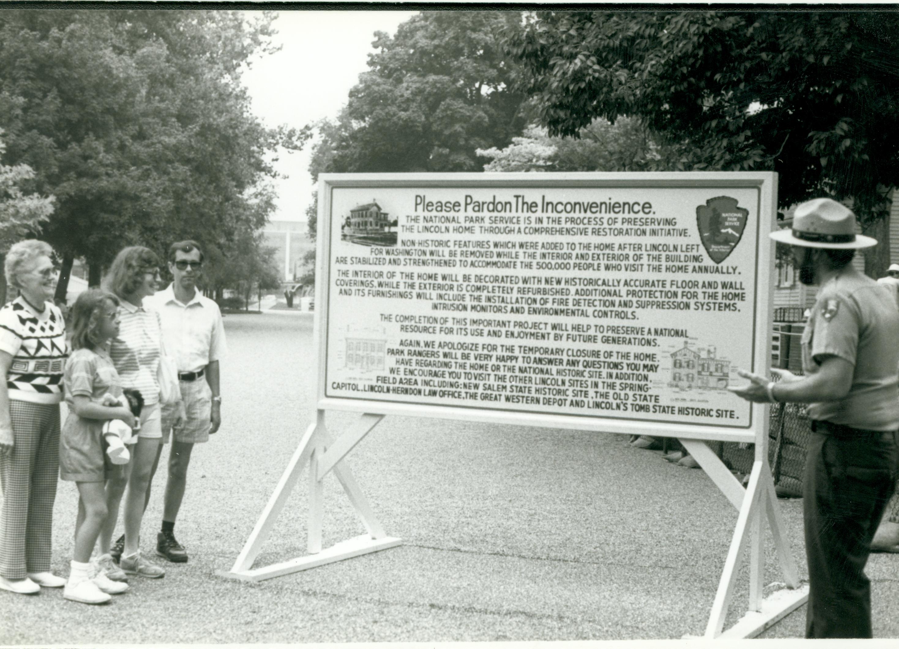 NA Interpretive Sign (Home closed for restoration) Lincoln, Home, closed, interpretive, sign