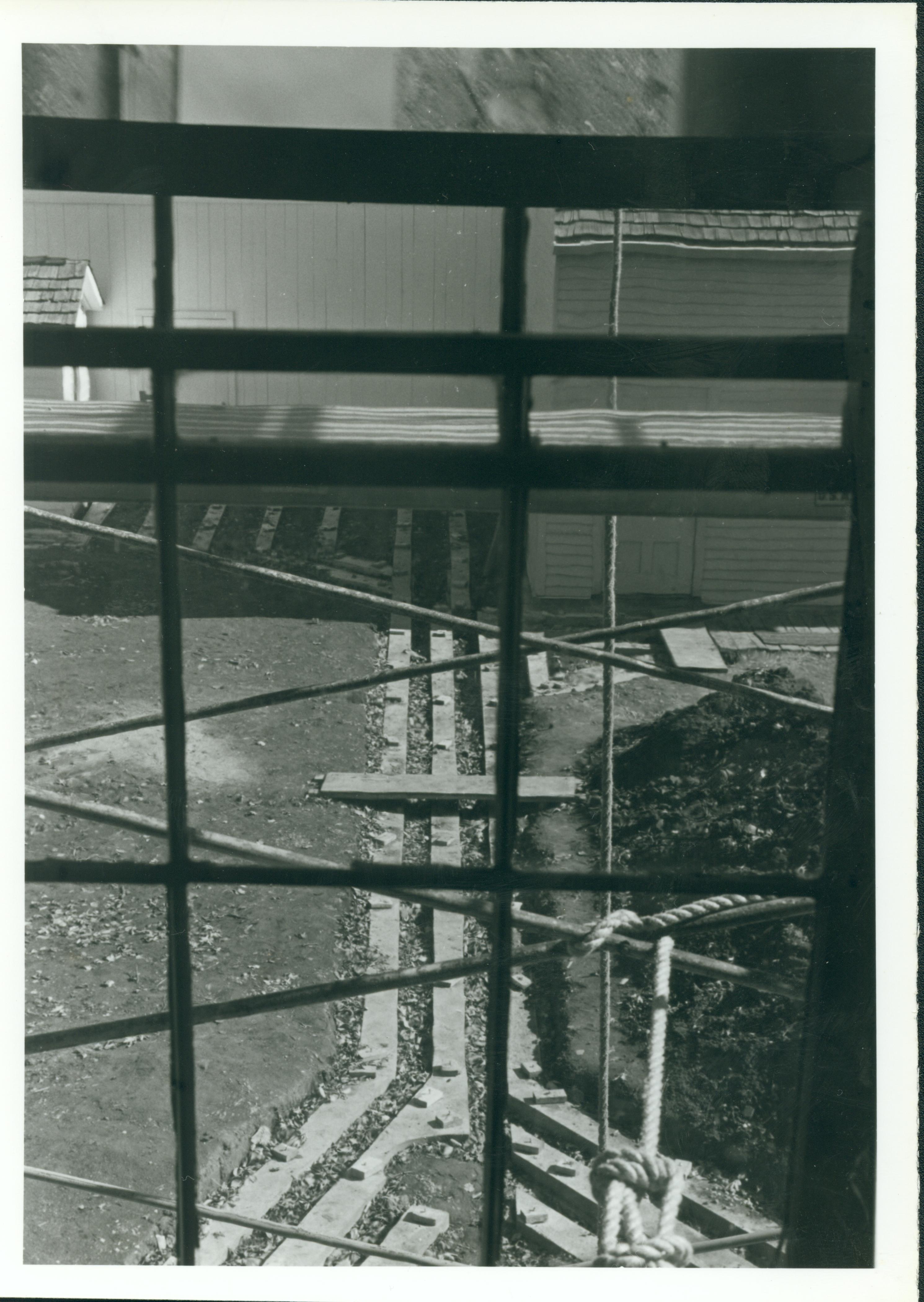View from window in R 204  9-3 ,constructing sidewalks in backyard Lincoln, Home, Restoration, Backyard