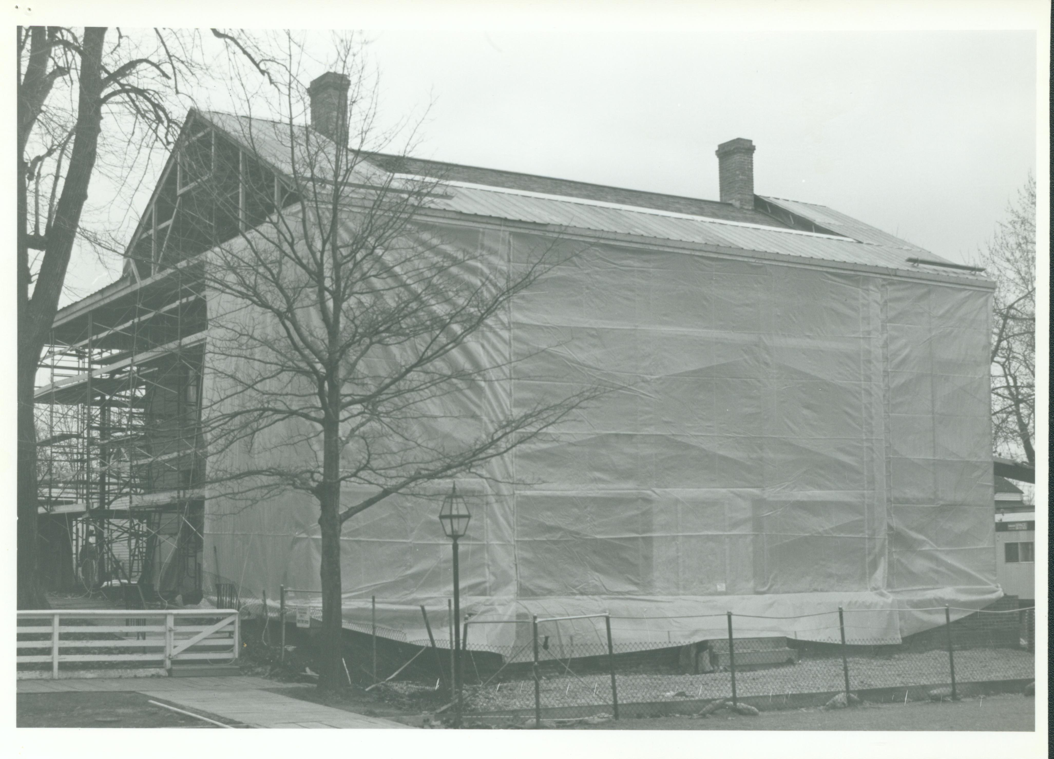 Tent Goes Up 19-8 Lincoln, Home, Restoration, tent, front