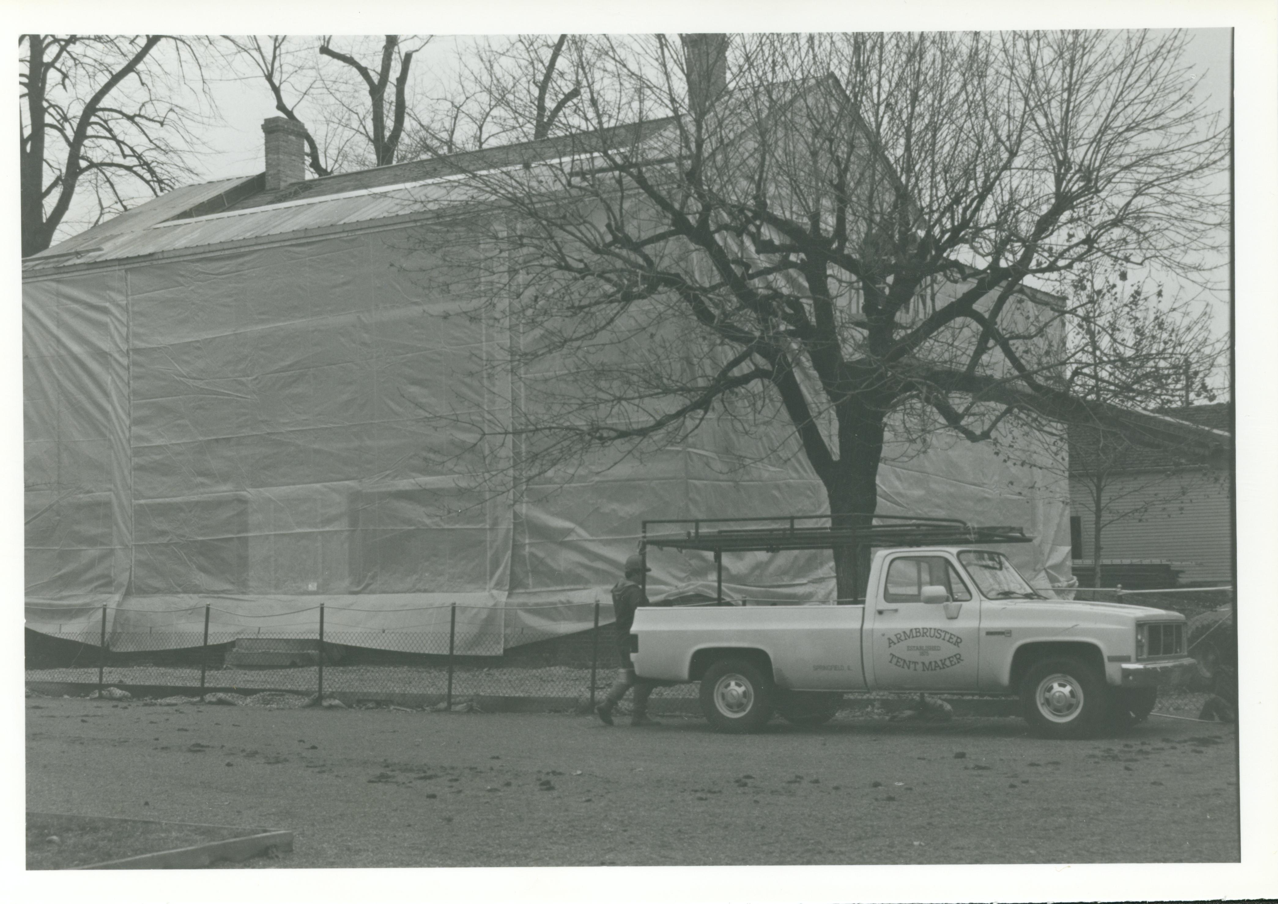 Tent Goes Up 19-9 Lincoln, Home, Restoration, tent, front