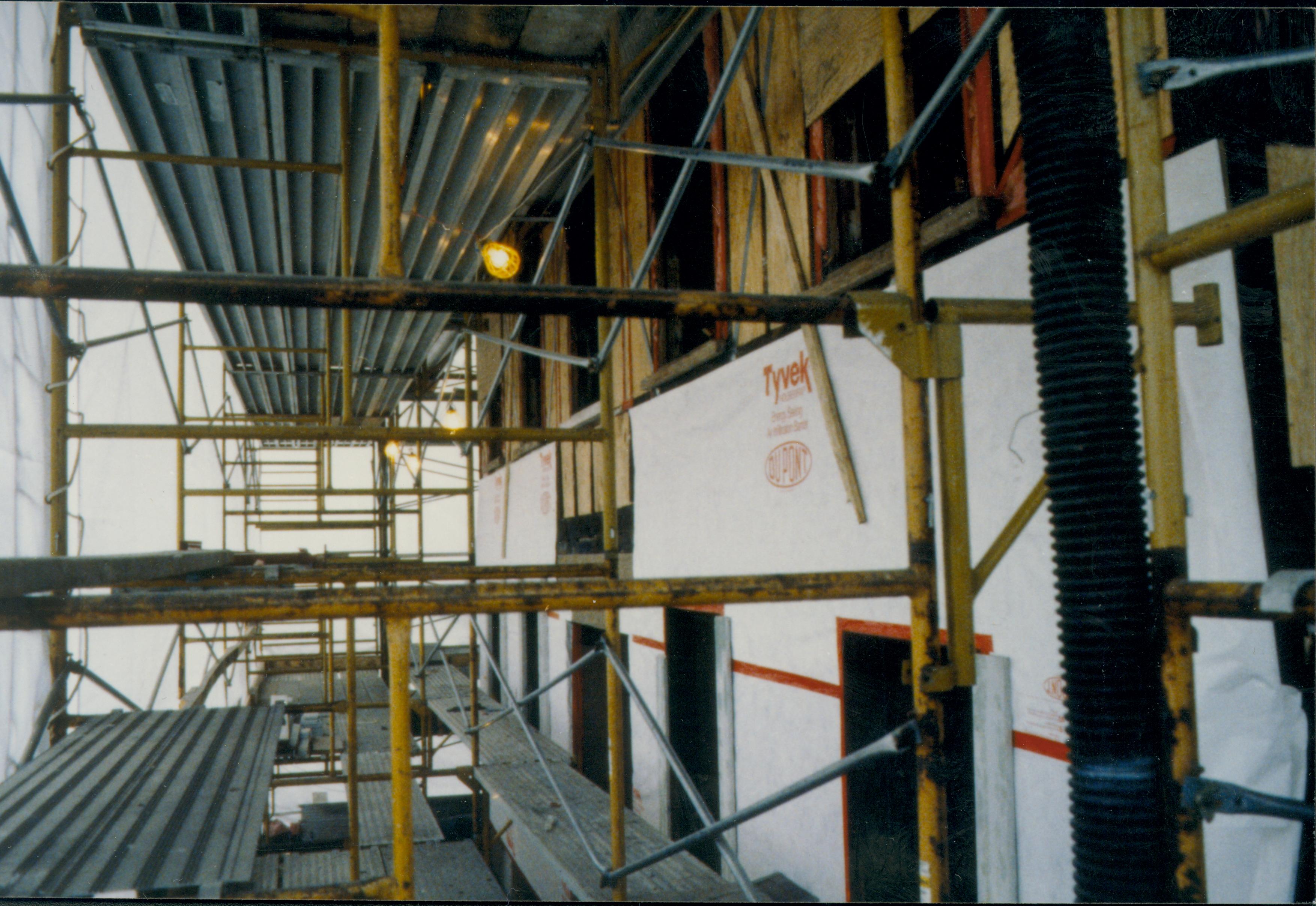   Lincoln, home, restoration, tent, scaffolding