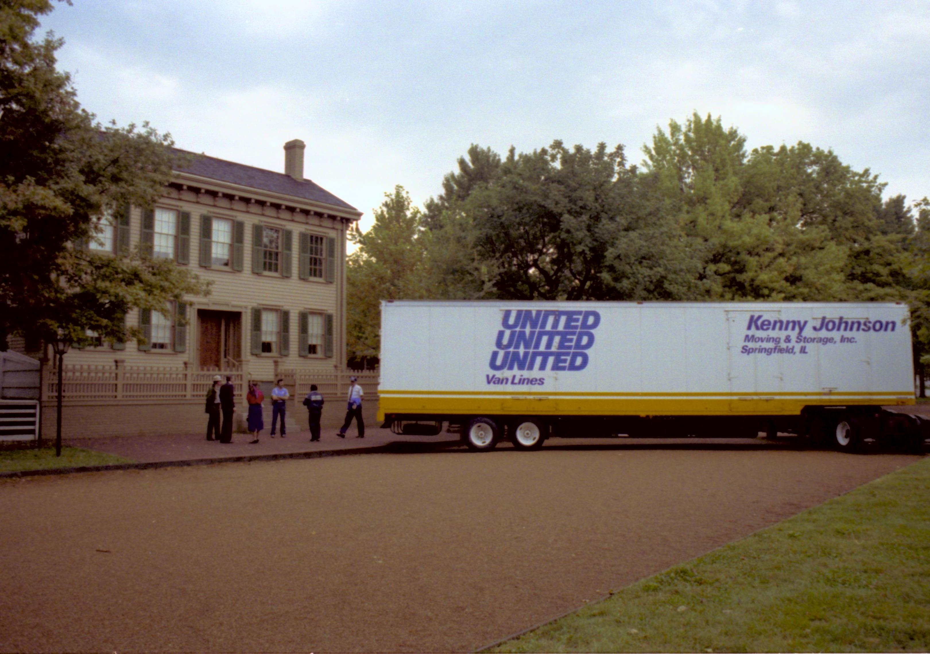 NA (Neg. sleeve) 111B, file no. 367639  Lincoln, Home, restoration, moving, truck, front