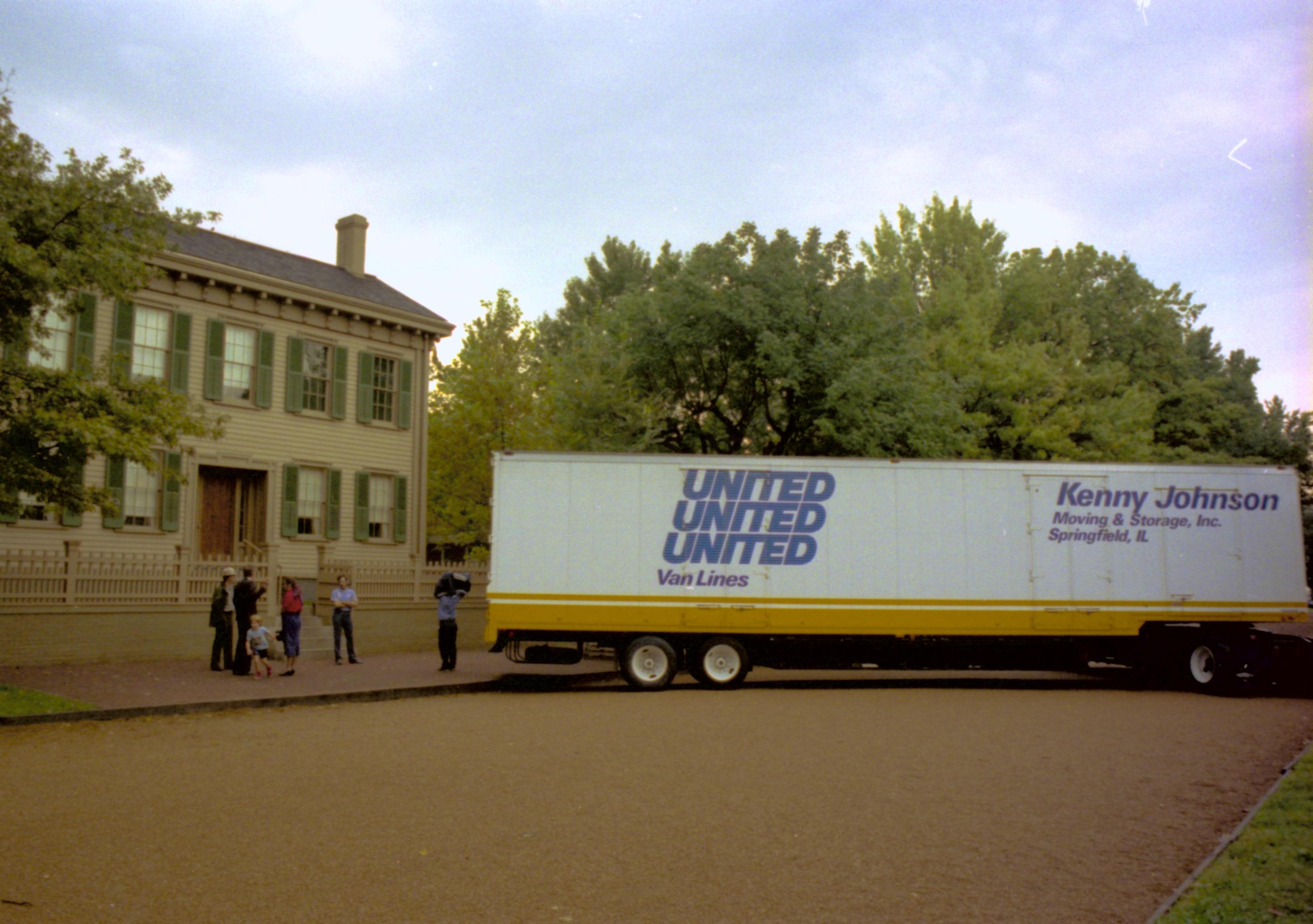 NA (Neg. sleeve) 111B, file no. 367639  Lincoln, Home, restoration, moving, truck, front