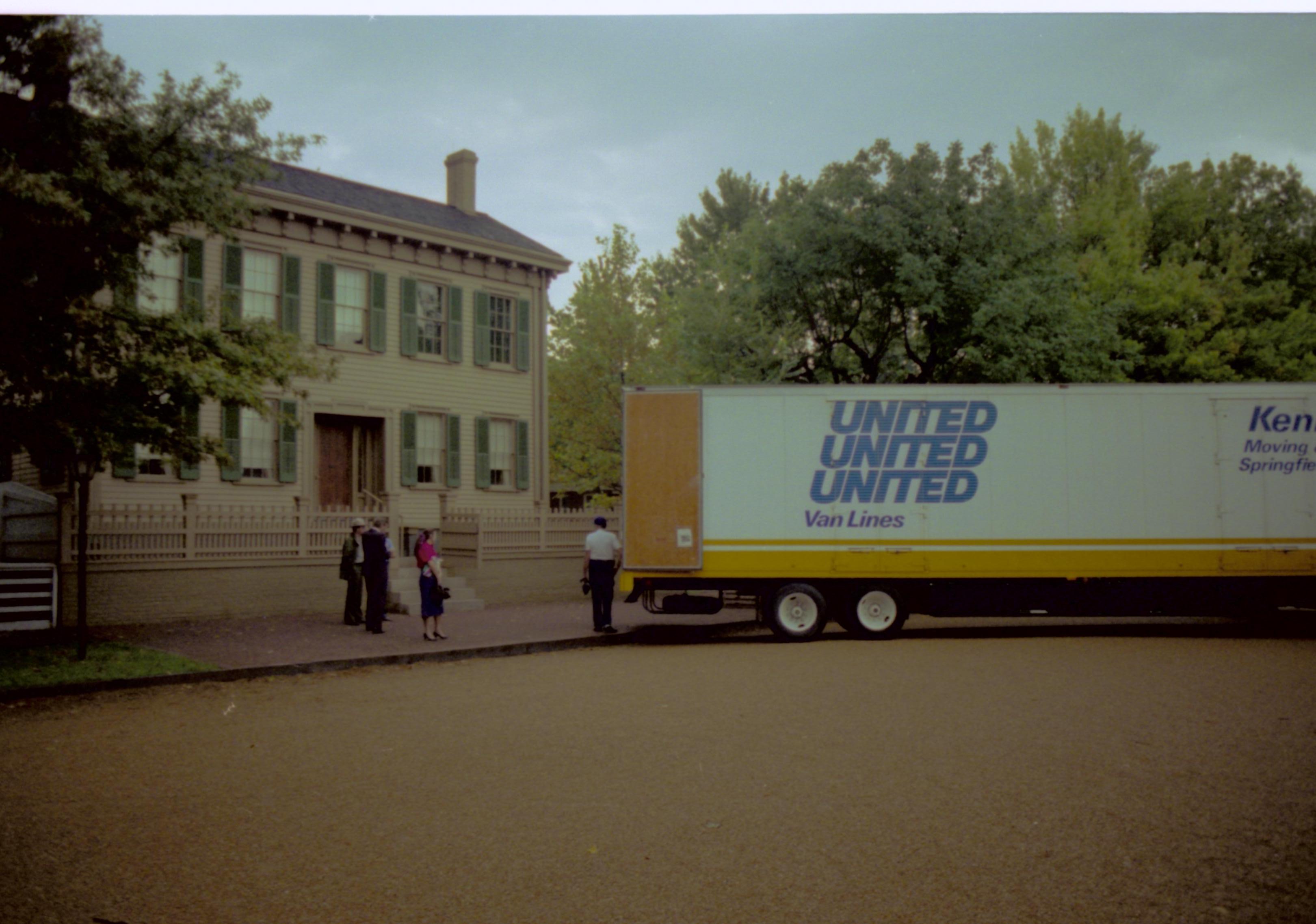 NA (Neg. sleeve) 111B, file no. 367639  Lincoln, Home, restoration, moving, truck, front