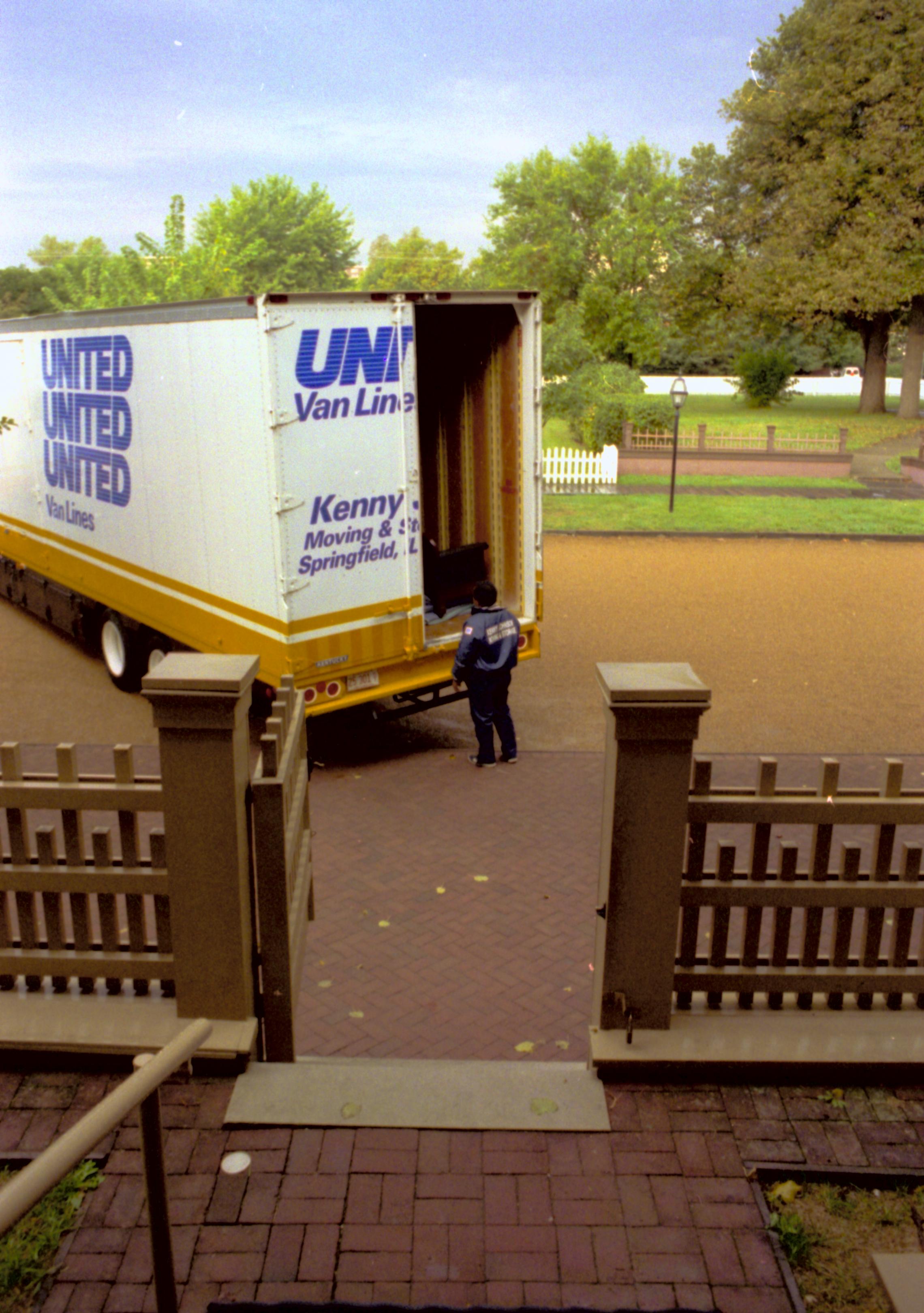 NA (Neg. sleeve) 110B, file no. 367659 Lincoln, Home, restoration, moving, front, truck, furniture