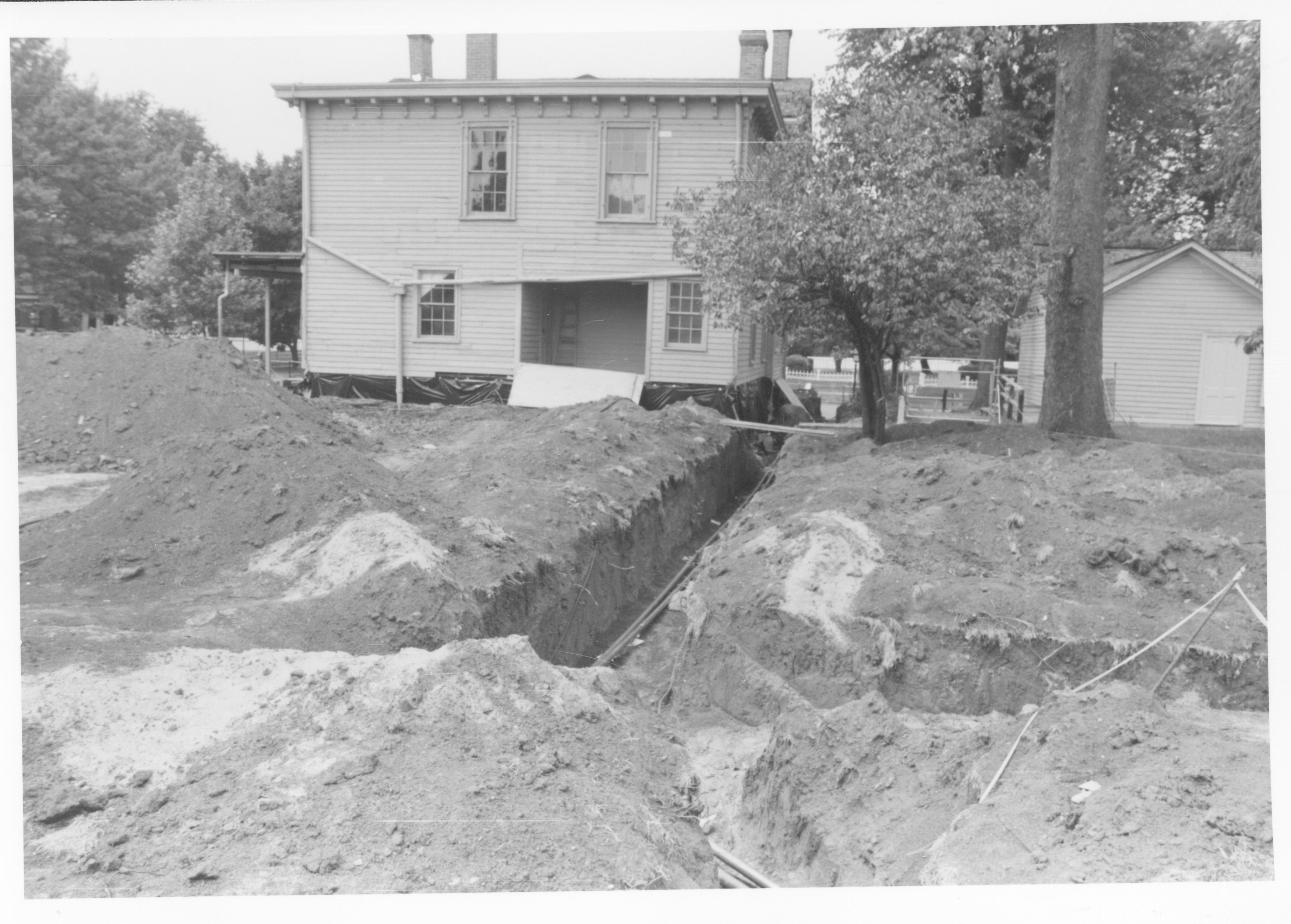 East No. 16, File 5-16 Lincoln, Home, restoration, east, back, yard, trench