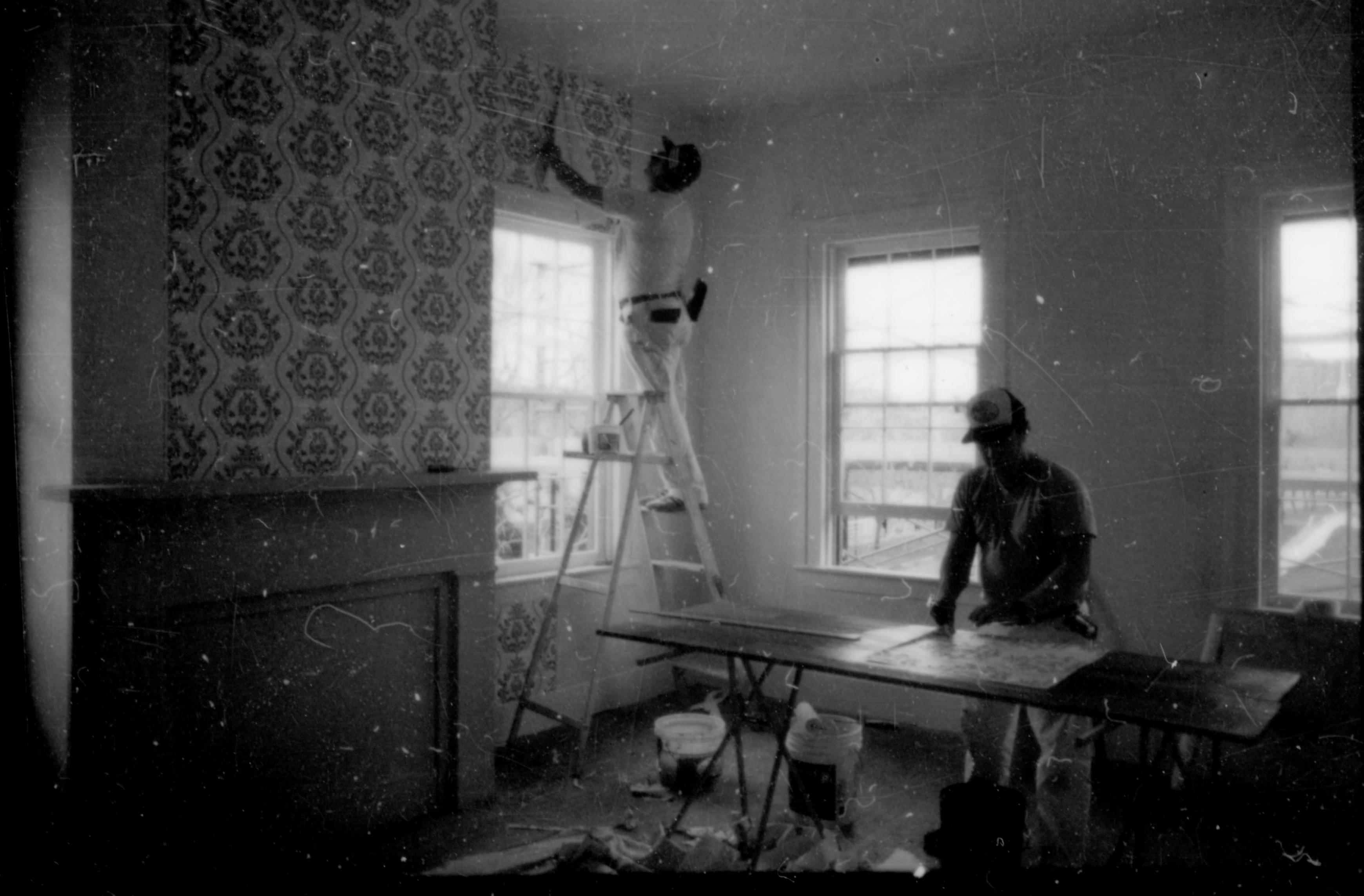 NA neg. contact sheet (Home Restoration - Wallpaper Home) Lincoln, Home, Restoration, bedroom, wallpaper, guest, robert