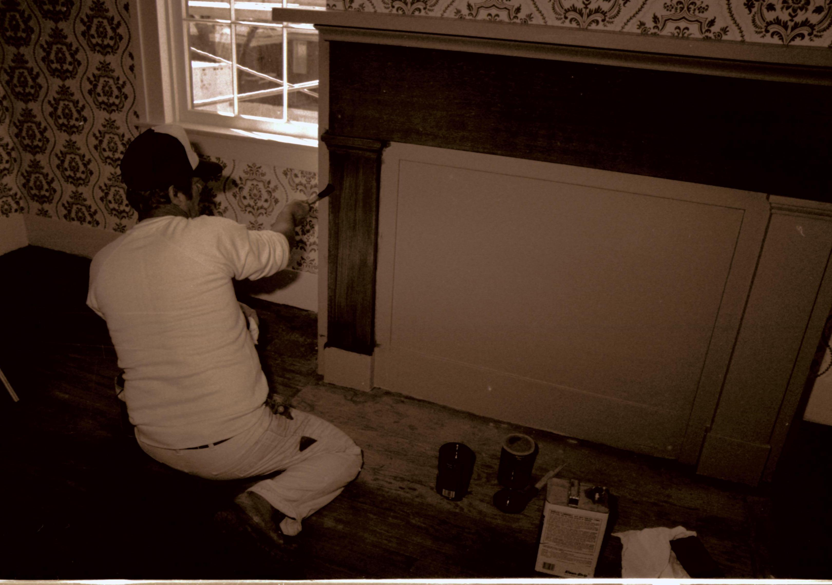 NA neg. sleeve (Home Restoration) Lincoln, Home, Restoration, robert, guest, bedroom, fireplace