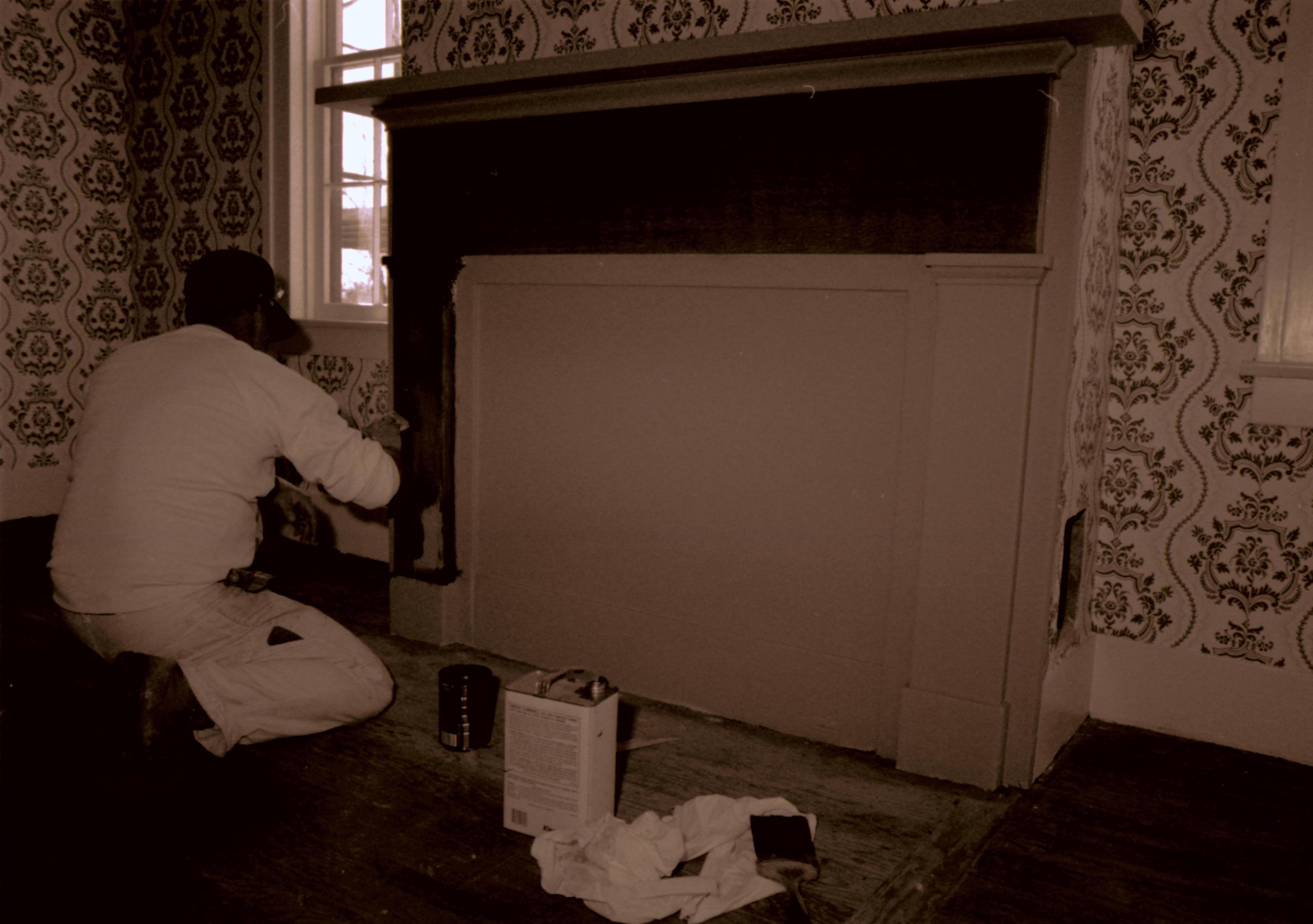 NA neg. sleeve (Home Restoration) Lincoln, Home, Restoration, robert, guest, bedroom, fireplace