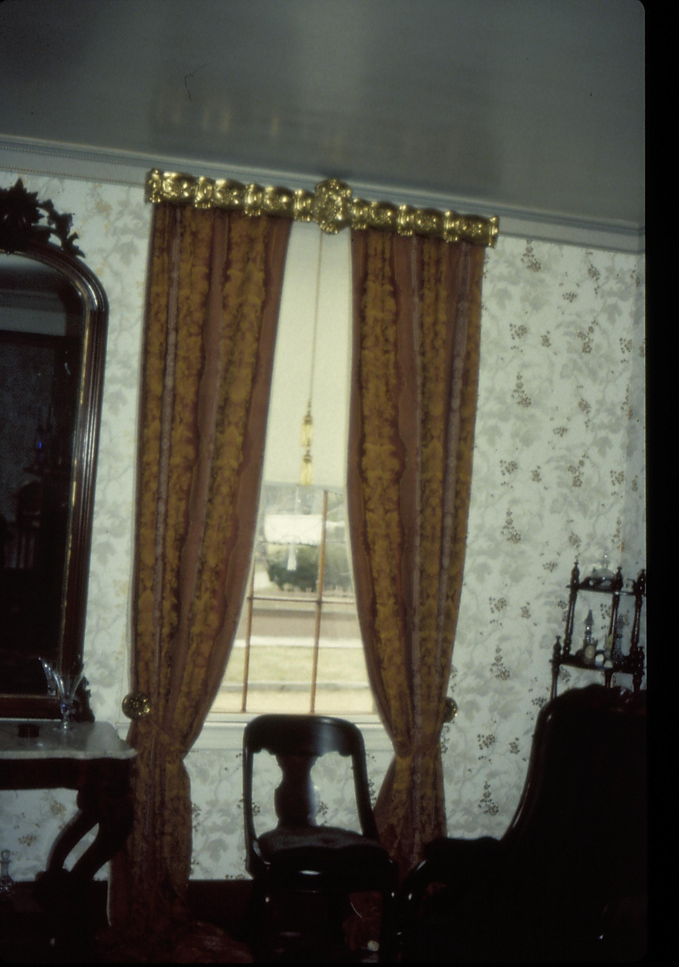 NA Lincoln, Home, Restoration, front, parlor, curtain