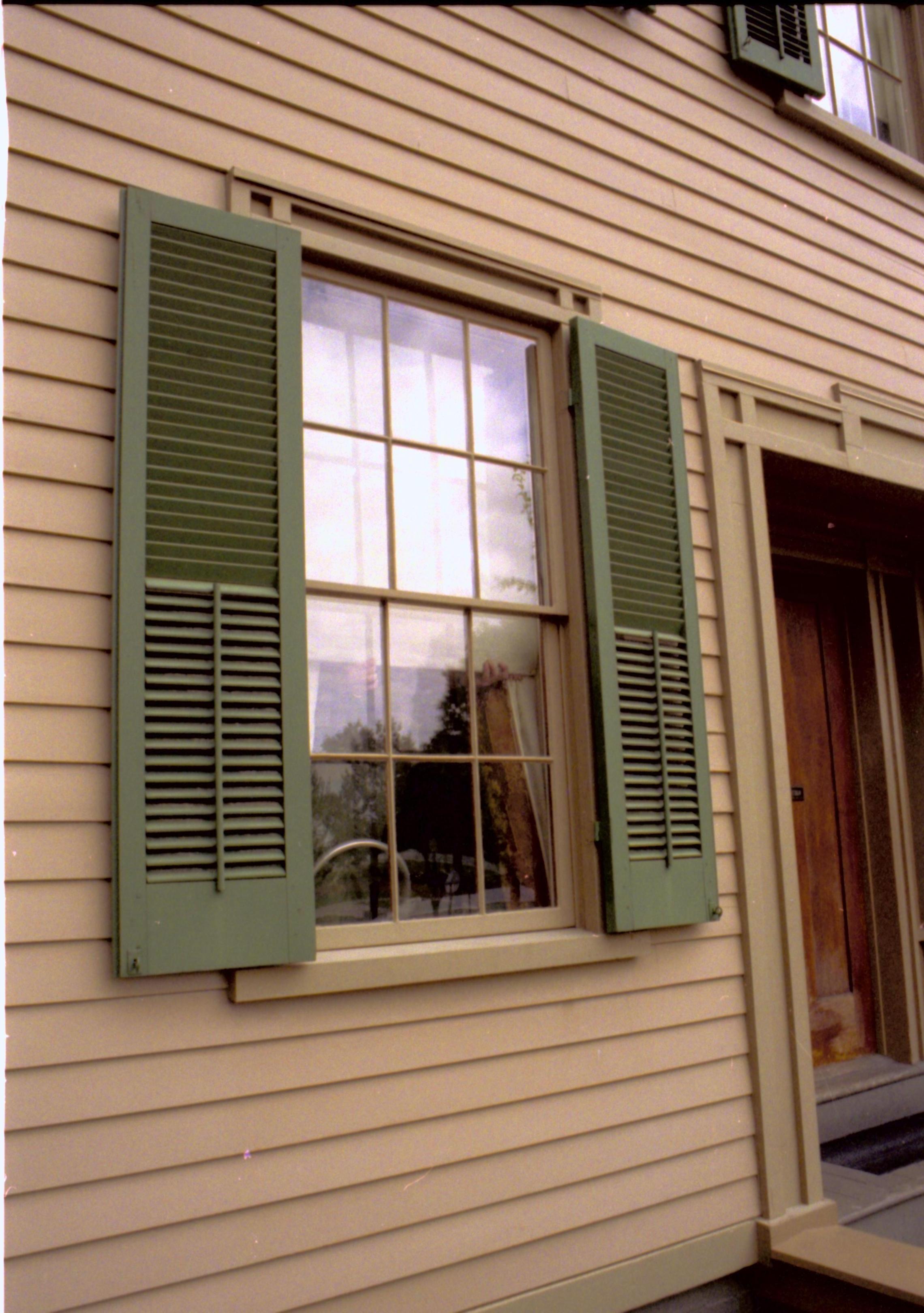 NA neg. sleeve (367660 107B) Lincoln, Home, Restoration, front, shutter, window