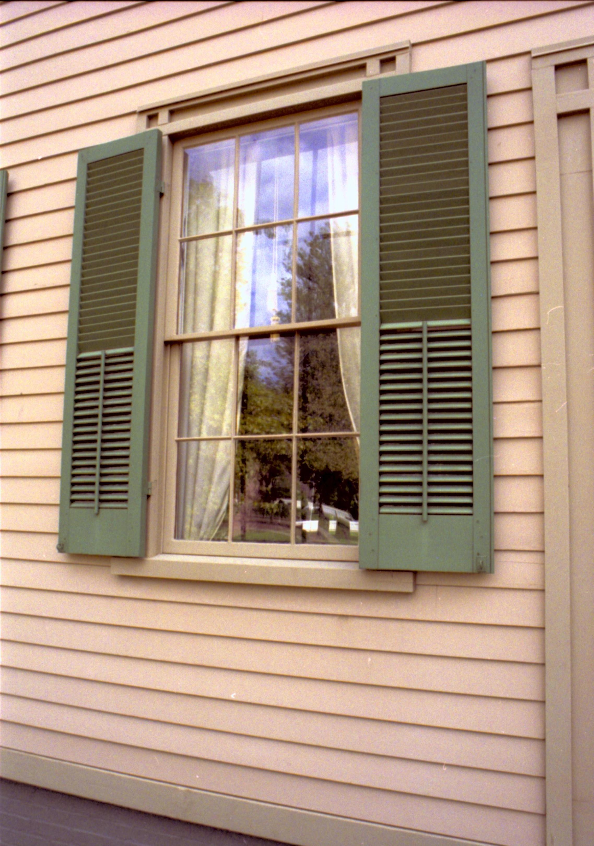 NA neg. sleeve (367660 107B) Lincoln, Home, Restoration, front, shutter, window