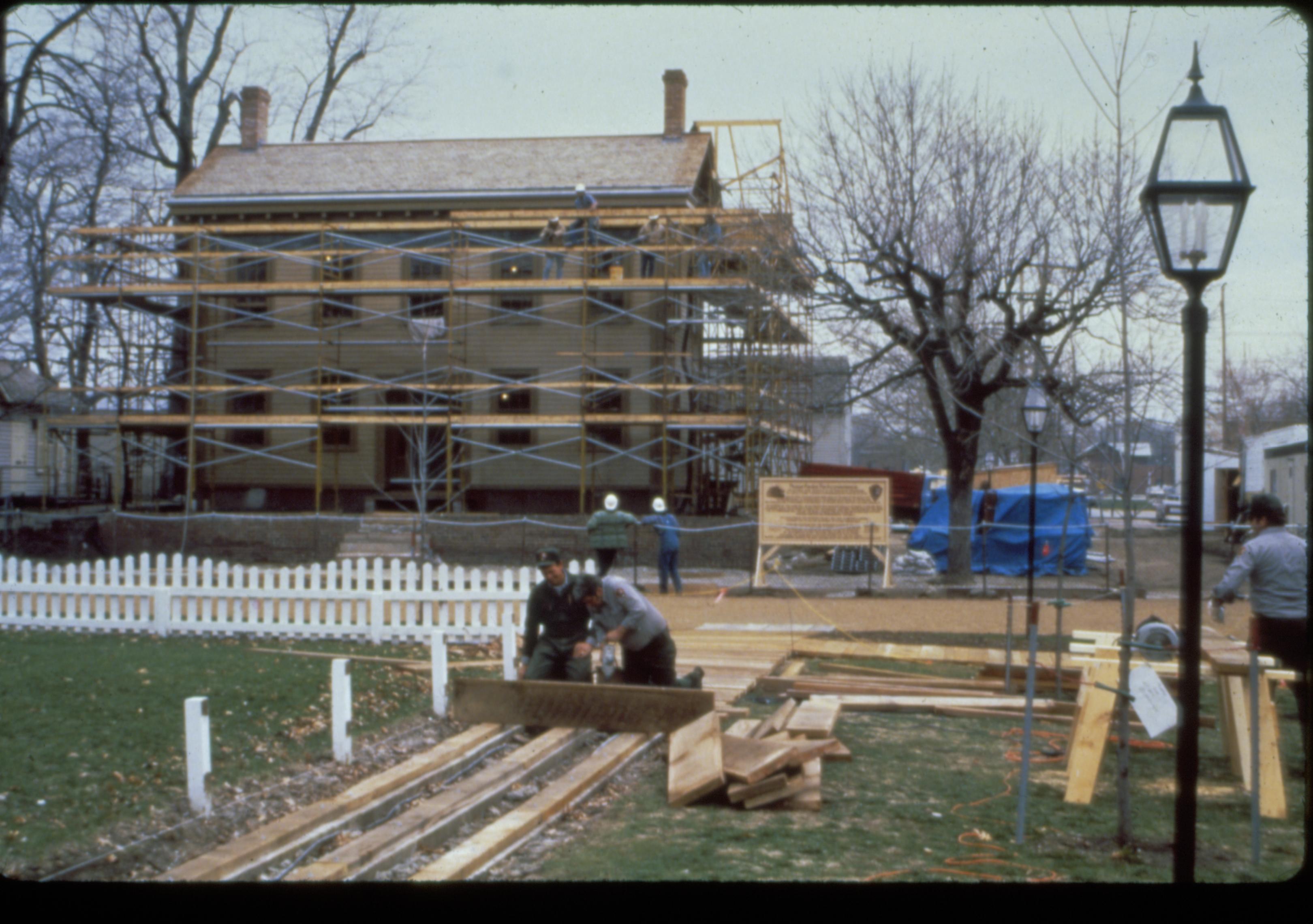 Lincoln Home Restoration 1987-88 slide sleeve (Duplicates Frame No.5)) Lincoln, Home, Restoration, sidewalk