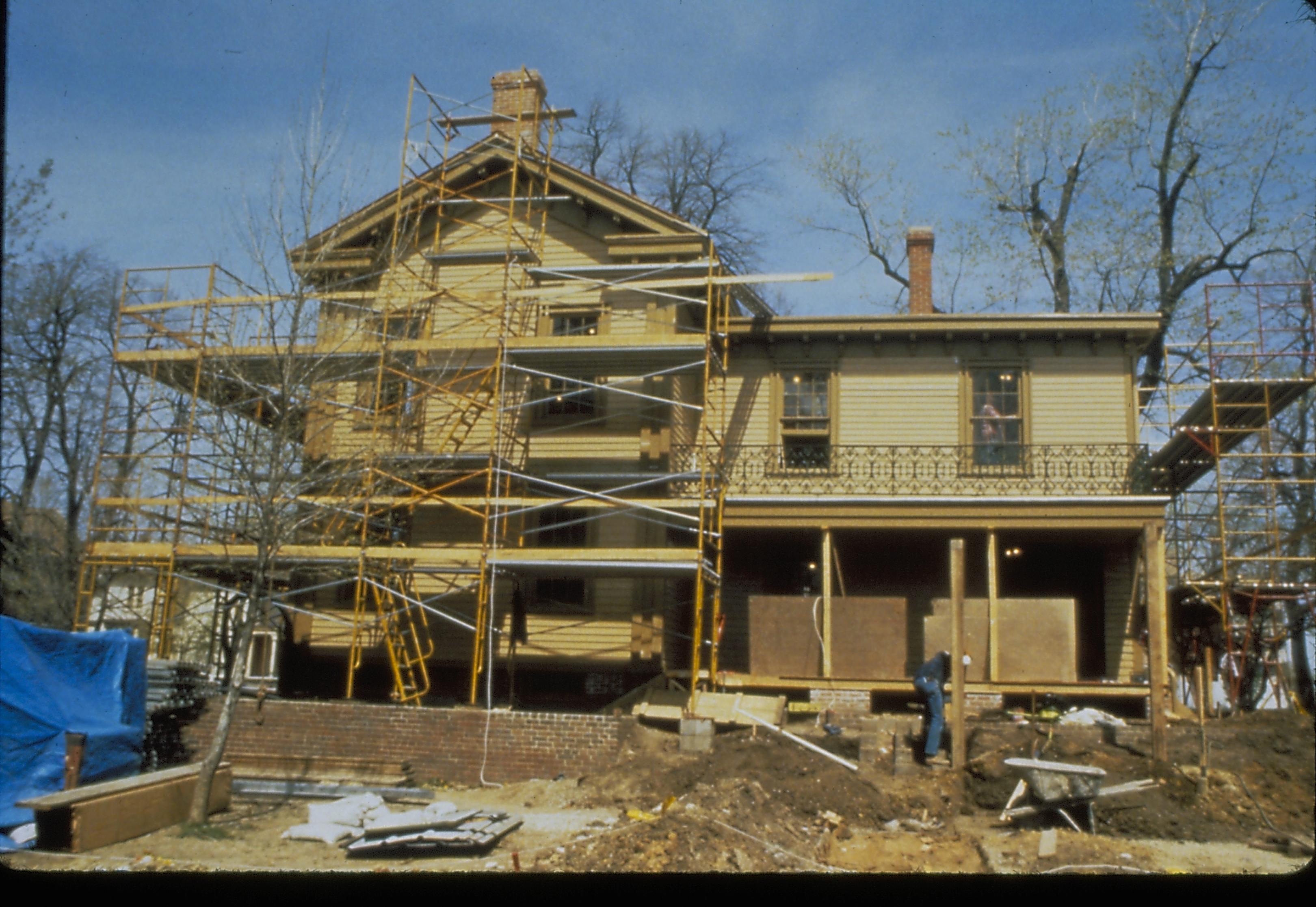 LIHO Reconstruction - Side View slide sleeve (Frame #5) Lincoln, Home, Restoration, scaffolding