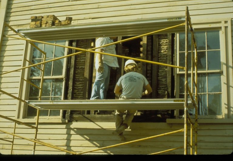 2nd floor LIHO slide sleeve (Frame #5) Lincoln, Home, Restoration, scaffolding